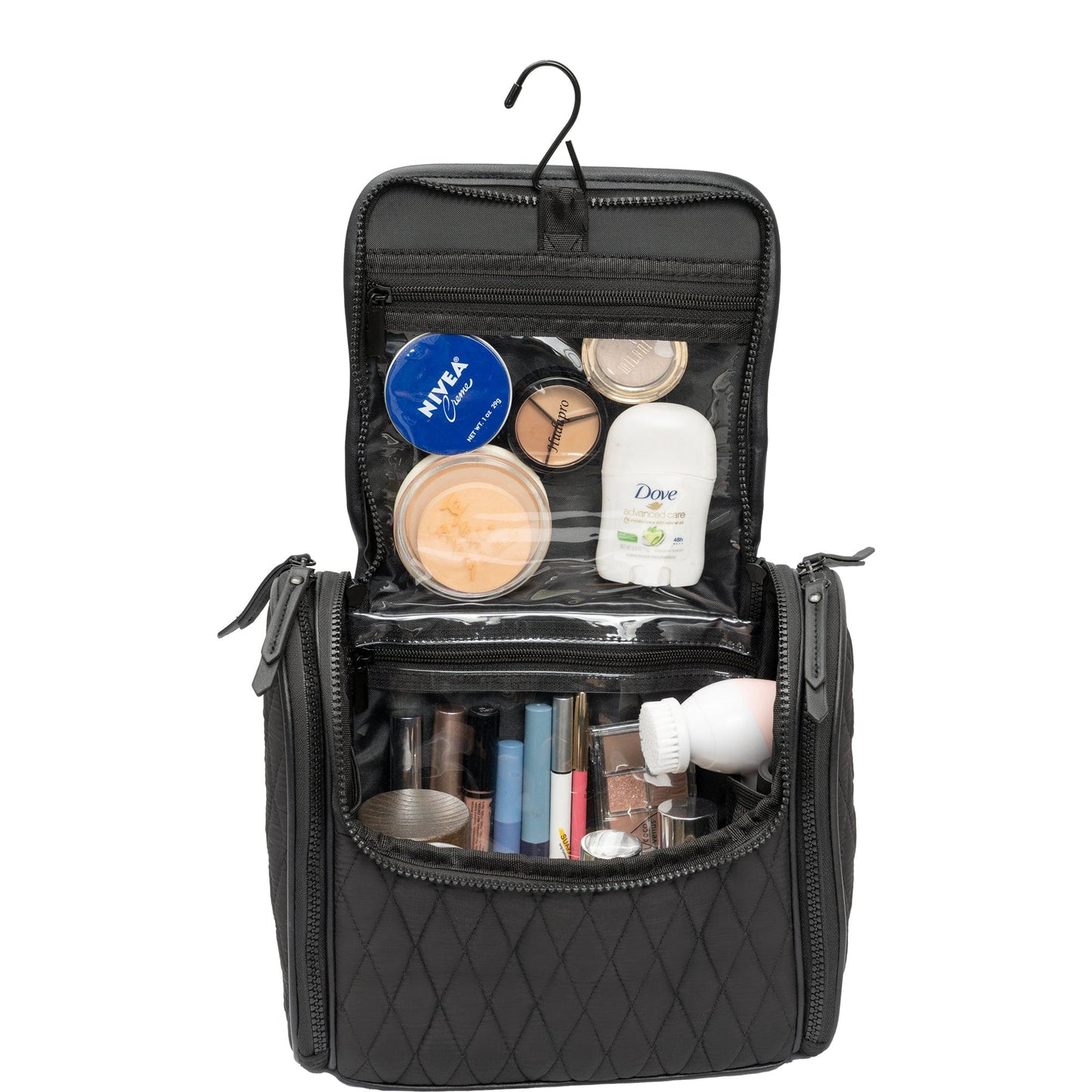 Max Studio Diamond Quilted Nylon Hanging Toiletry Bag