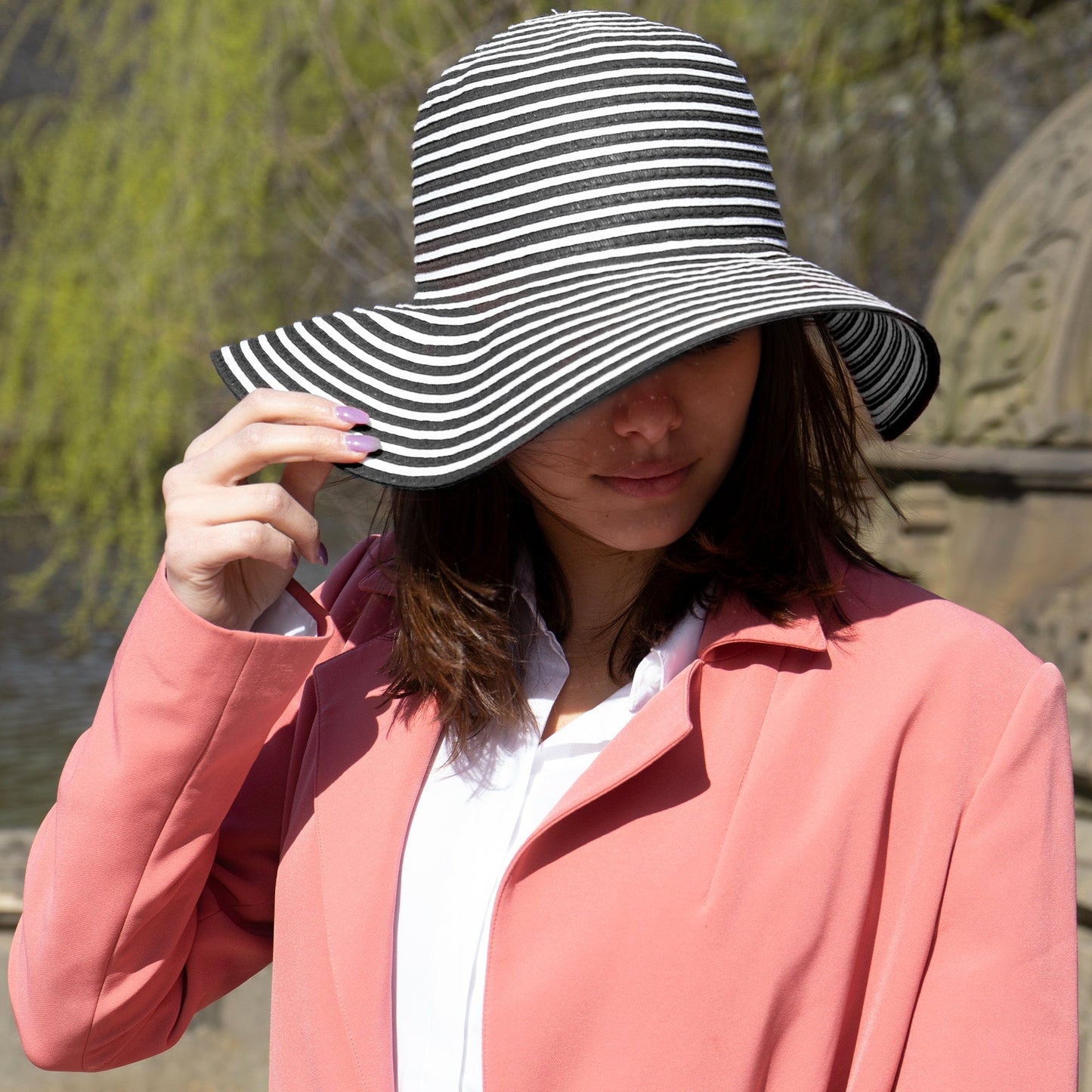 Magid Striped Straw Floppy Sun Sun Hat