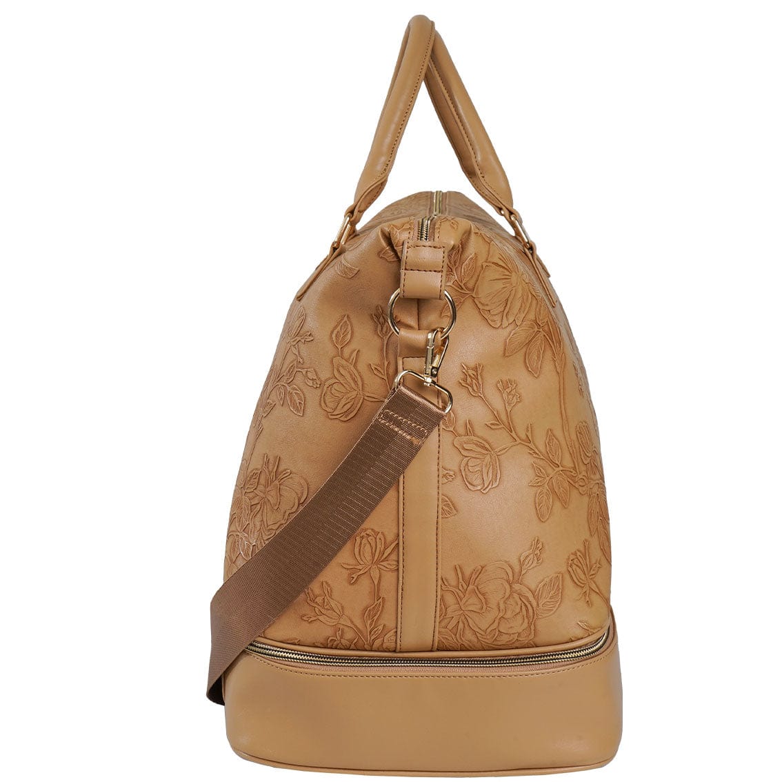 Ellen Tracy 20 Inch Floral Embossed Drop Bottom Duffel