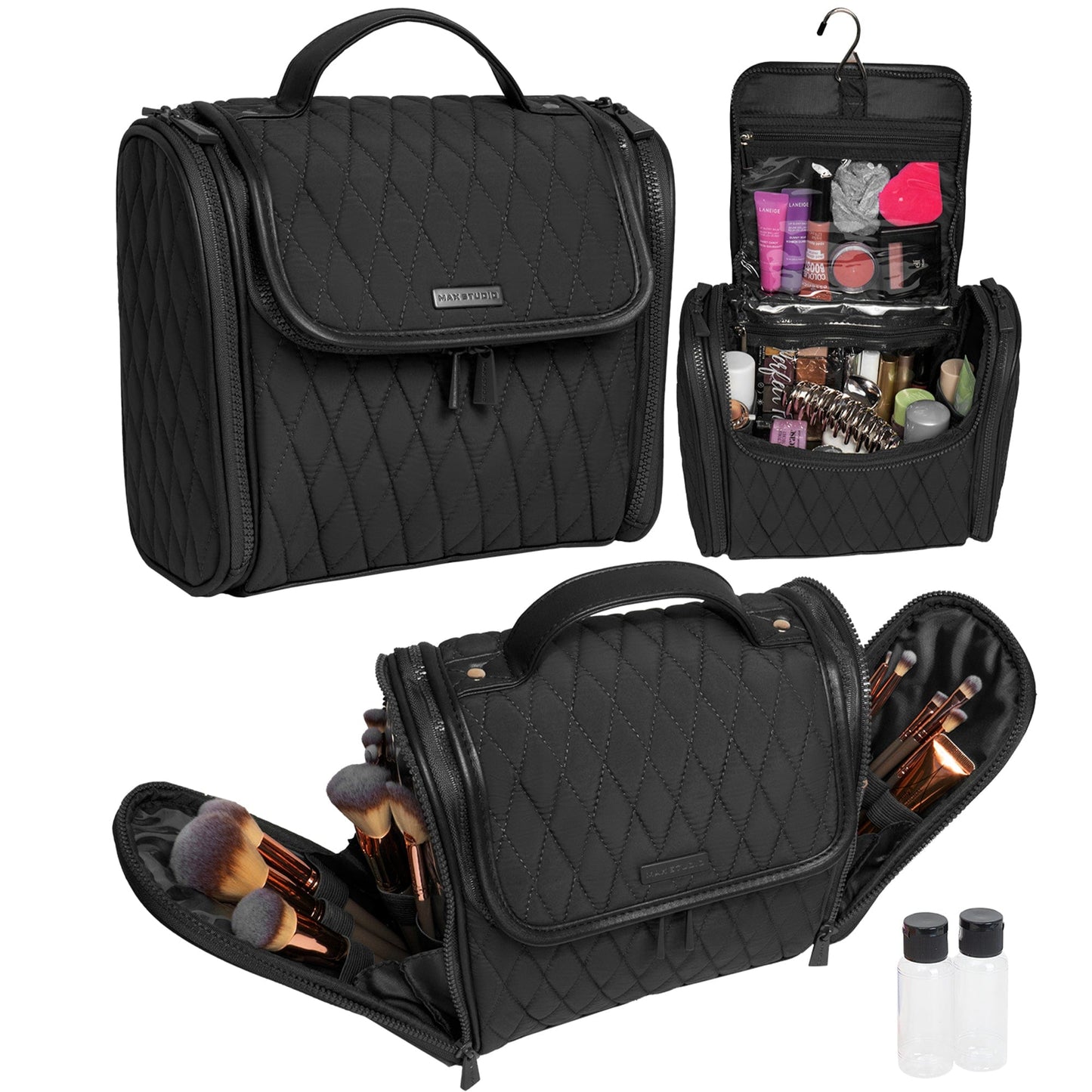 Max Studio Diamond Quilted Nylon Hanging Toiletry Bag