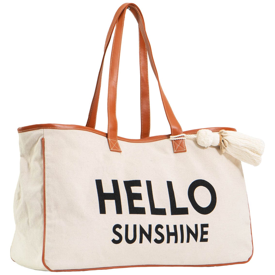 Magid Canvas Slogan Tote "HELLO SUNSHINE"