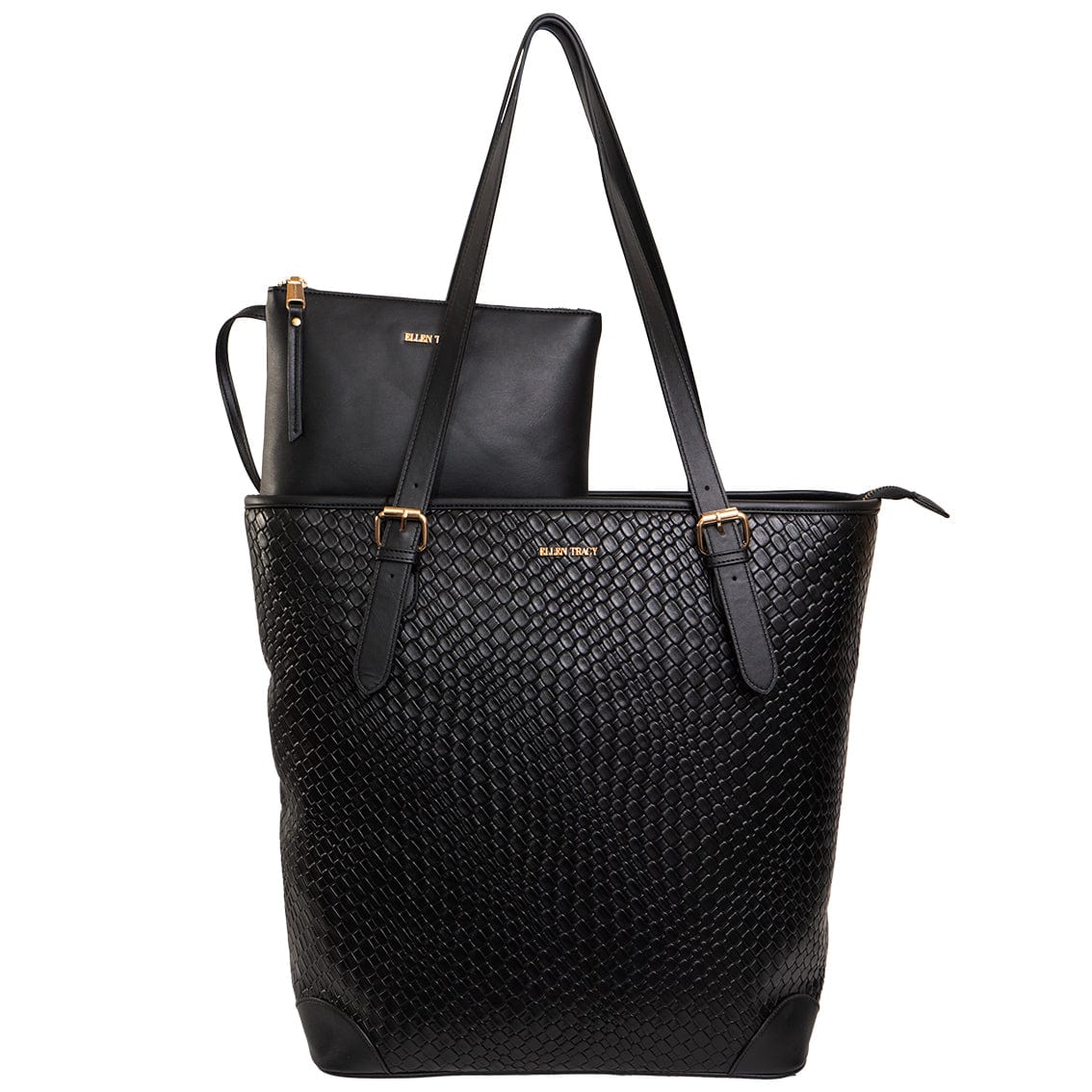 Ellen Tracy 18 Inch Croco Large Travel Workbook Tote Bag
