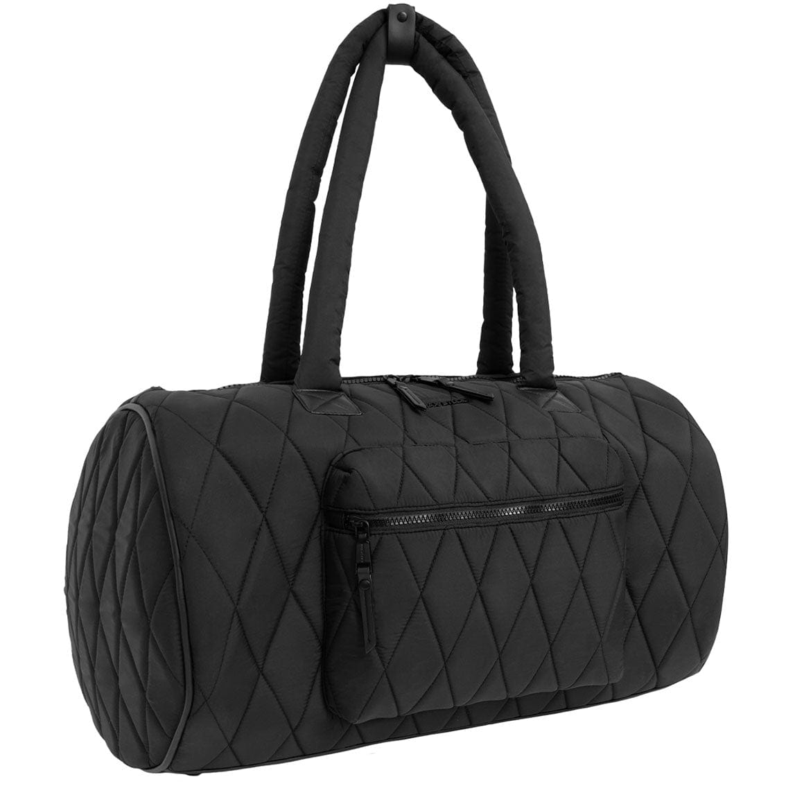 Max Studio 20 Inch Large Nylon Diamond Quilted Roll Duffle Bag