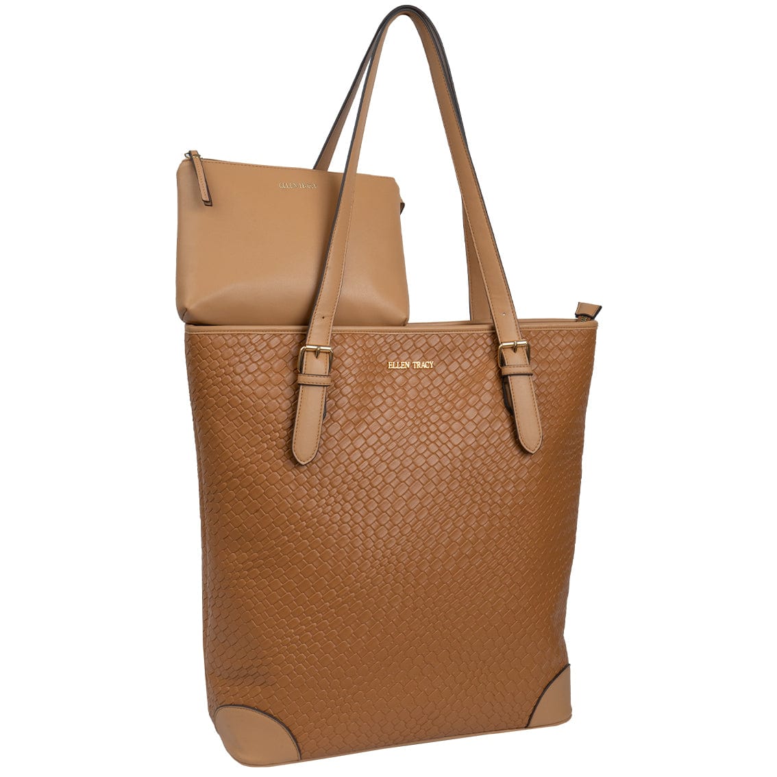 Ellen Tracy 18 Inch Croco Large Travel Workbook Tote Bag