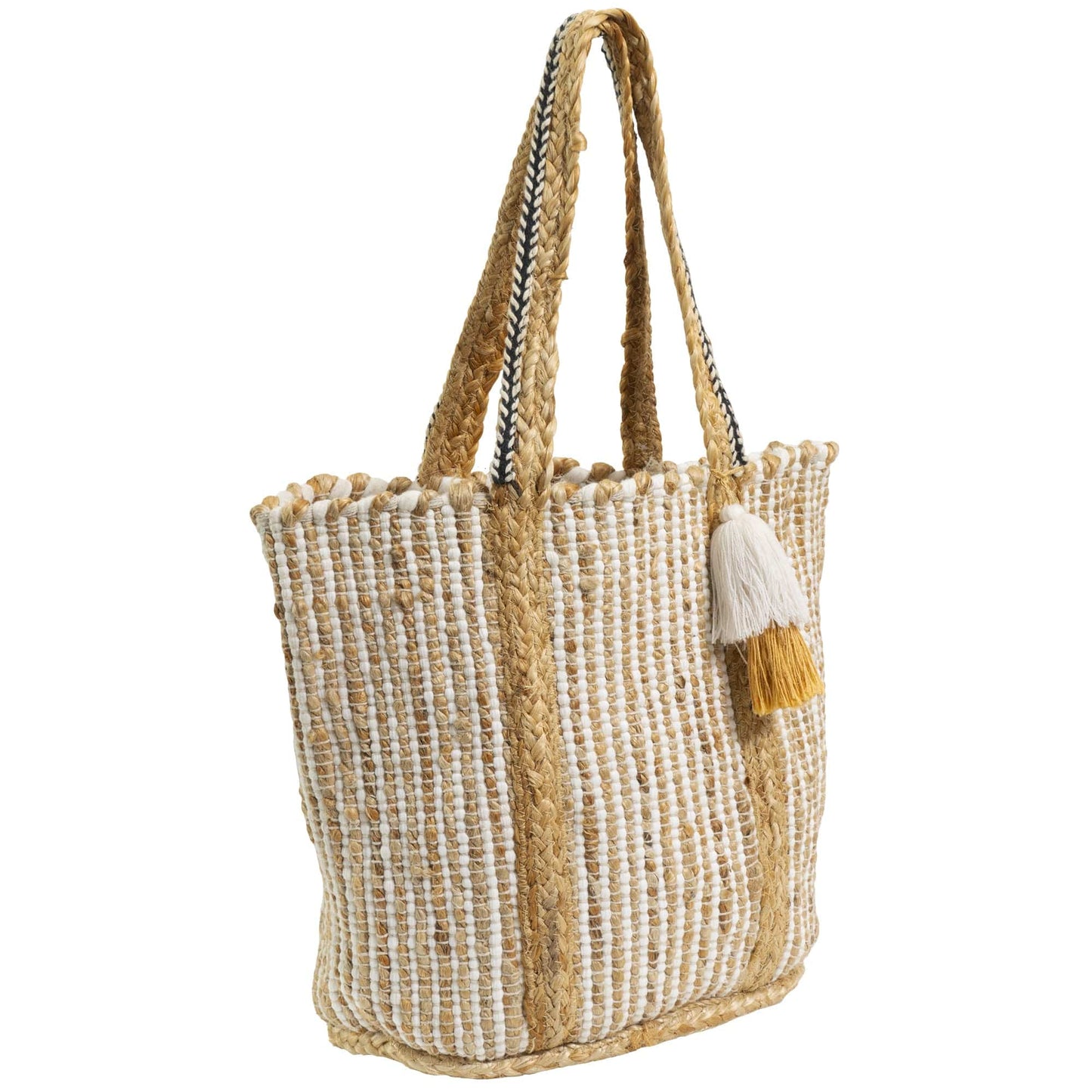 Magid Natural Straw Jute & Cotton Woven Tote