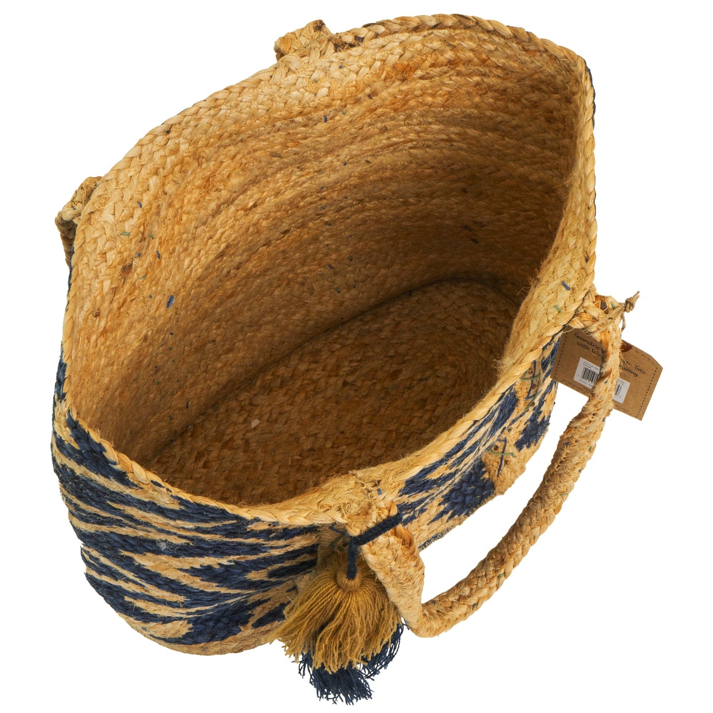 Magid Chevron Print Natural Straw Jute Tote