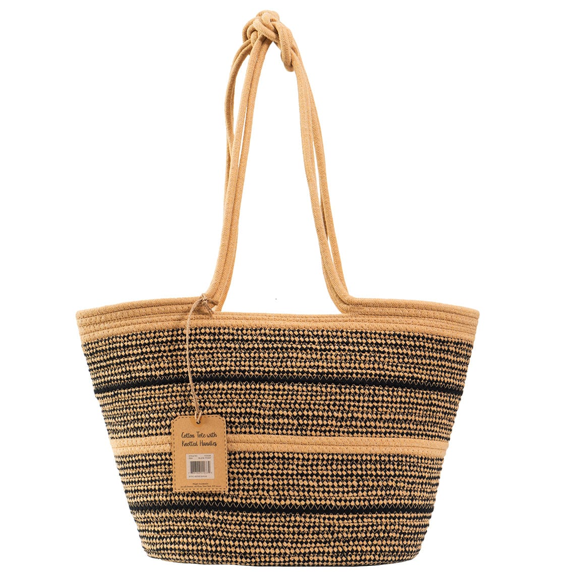 Magid Natural Cotton Woven Knot Shoulder Woven Tote
