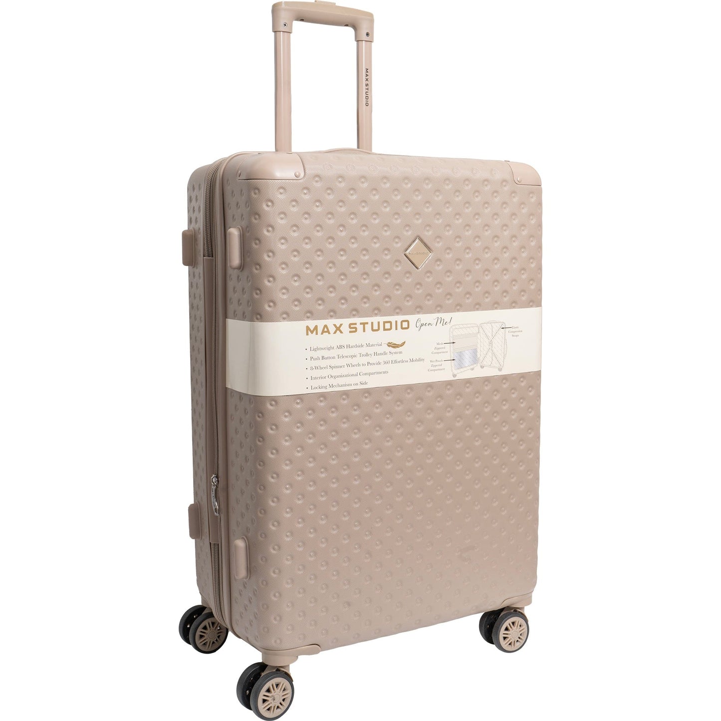 Max Studio Tonal Tufted ABS 2-Piece Hard-Sided Luggage Set