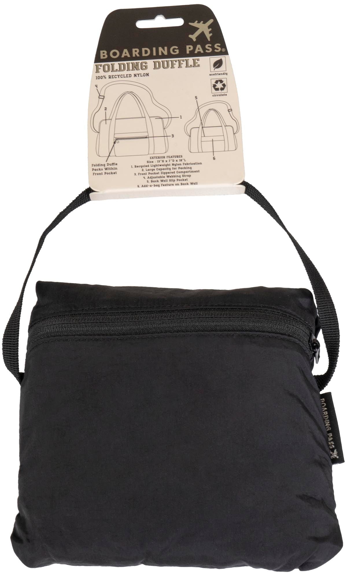 Boarding Pass Recycled Foldable & Packable Pouch Duffel Travel Bag