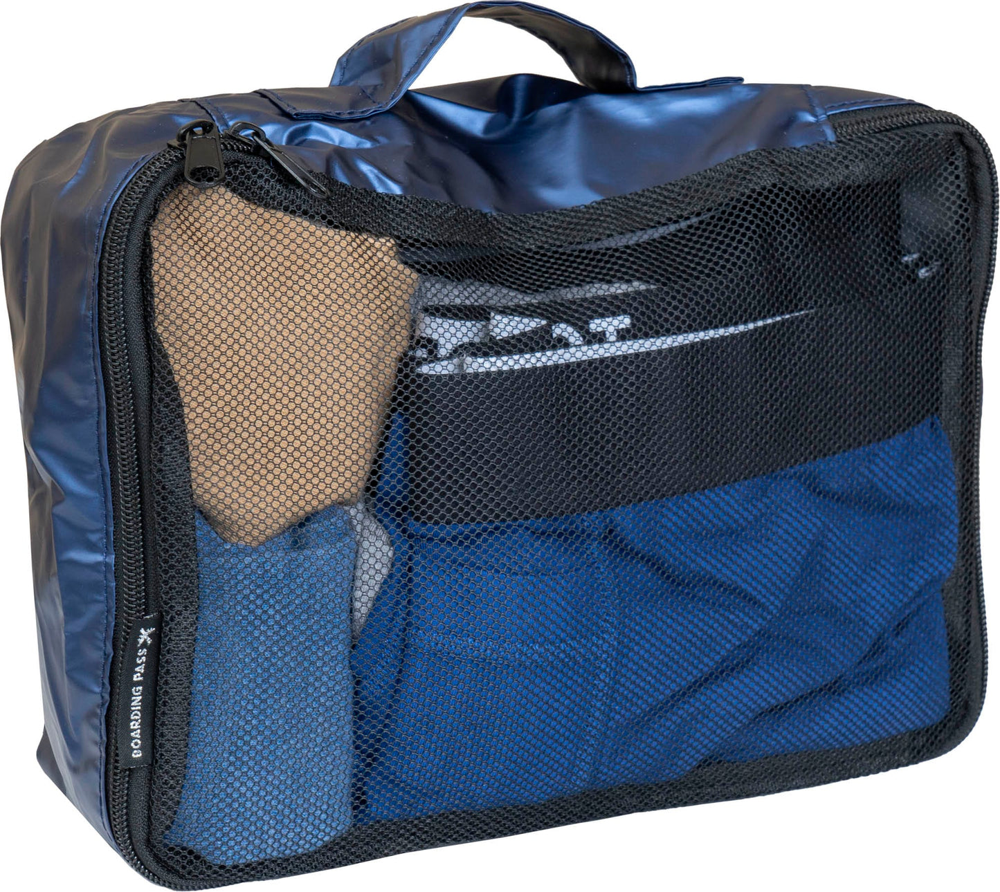 Boarding Pass Recycled Metallic Foldable & Packable Pouch Packing Cubes Set