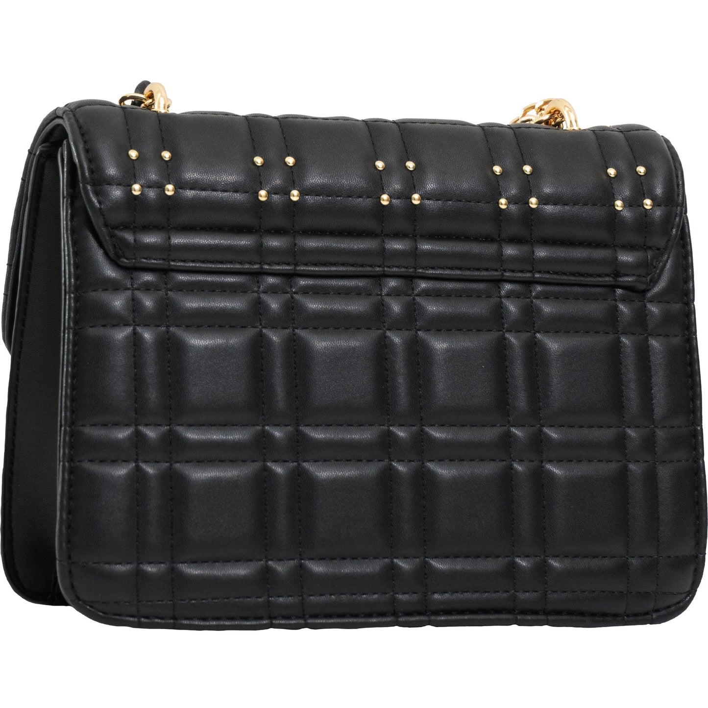 Ellen Tracy Studded Smooth Square Quilted Flap Crossbody