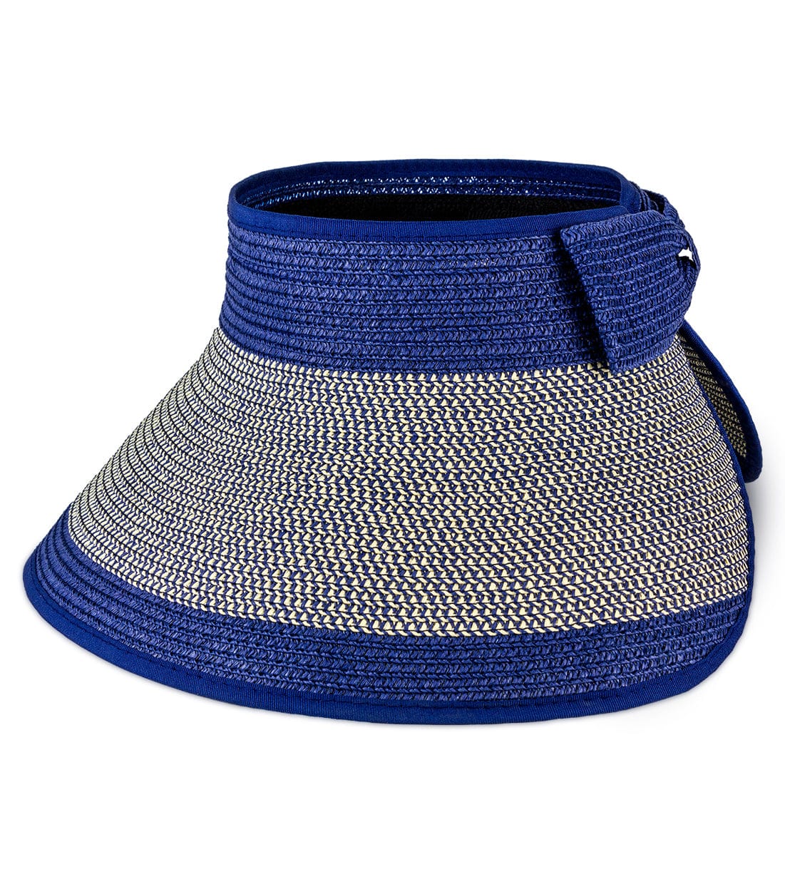 Magid Straw Two Tone Color Block Roll Up Visor