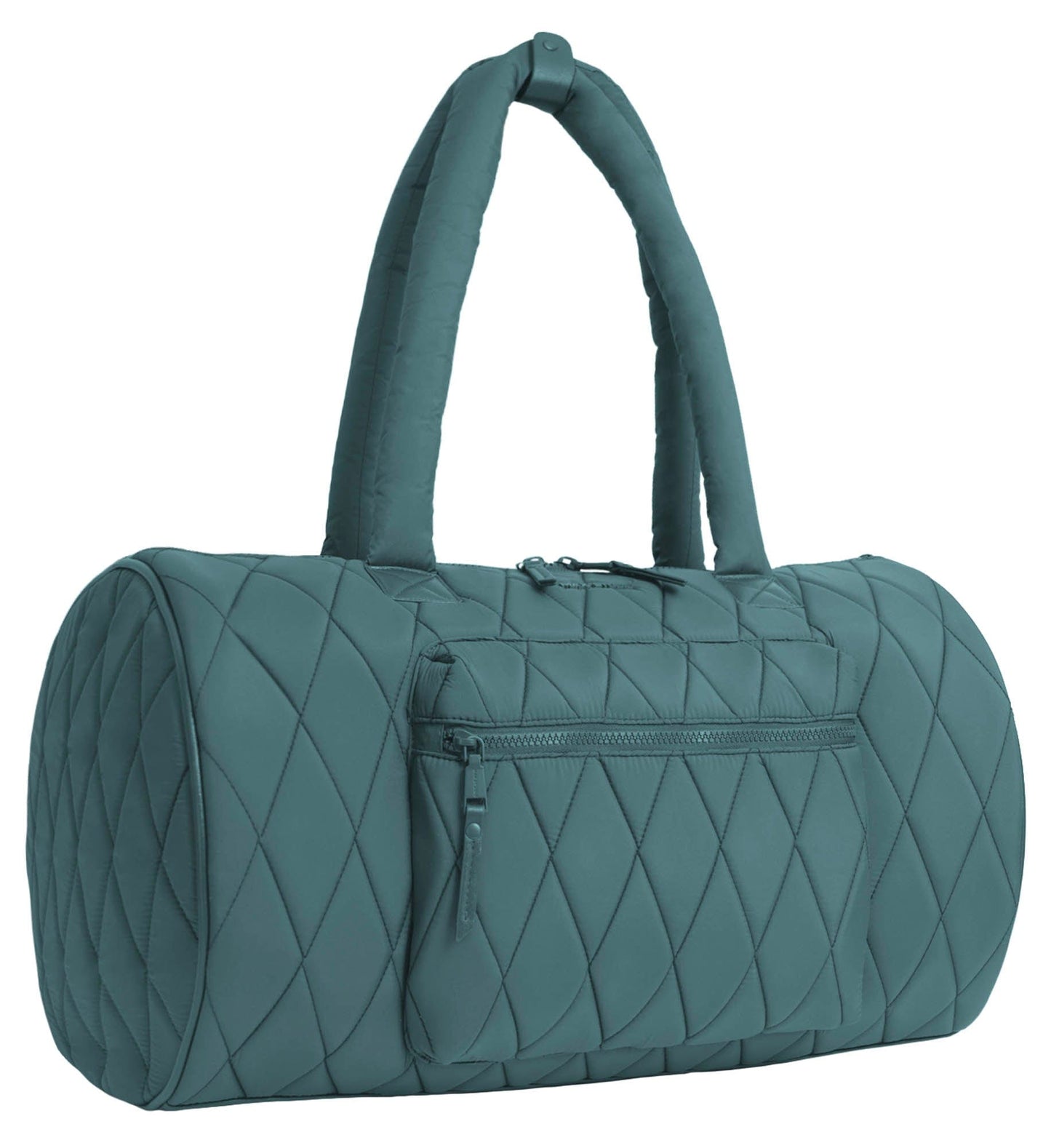 Max Studio 20 Inch Large Nylon Diamond Quilted Roll Duffle Bag