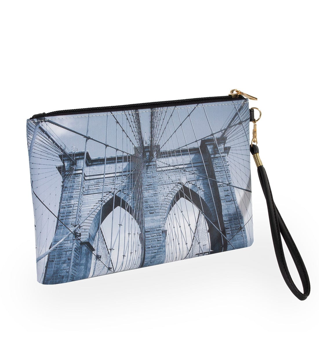 Rebecca & Rifka Brooklyn Bridge Print Zip Wristlet