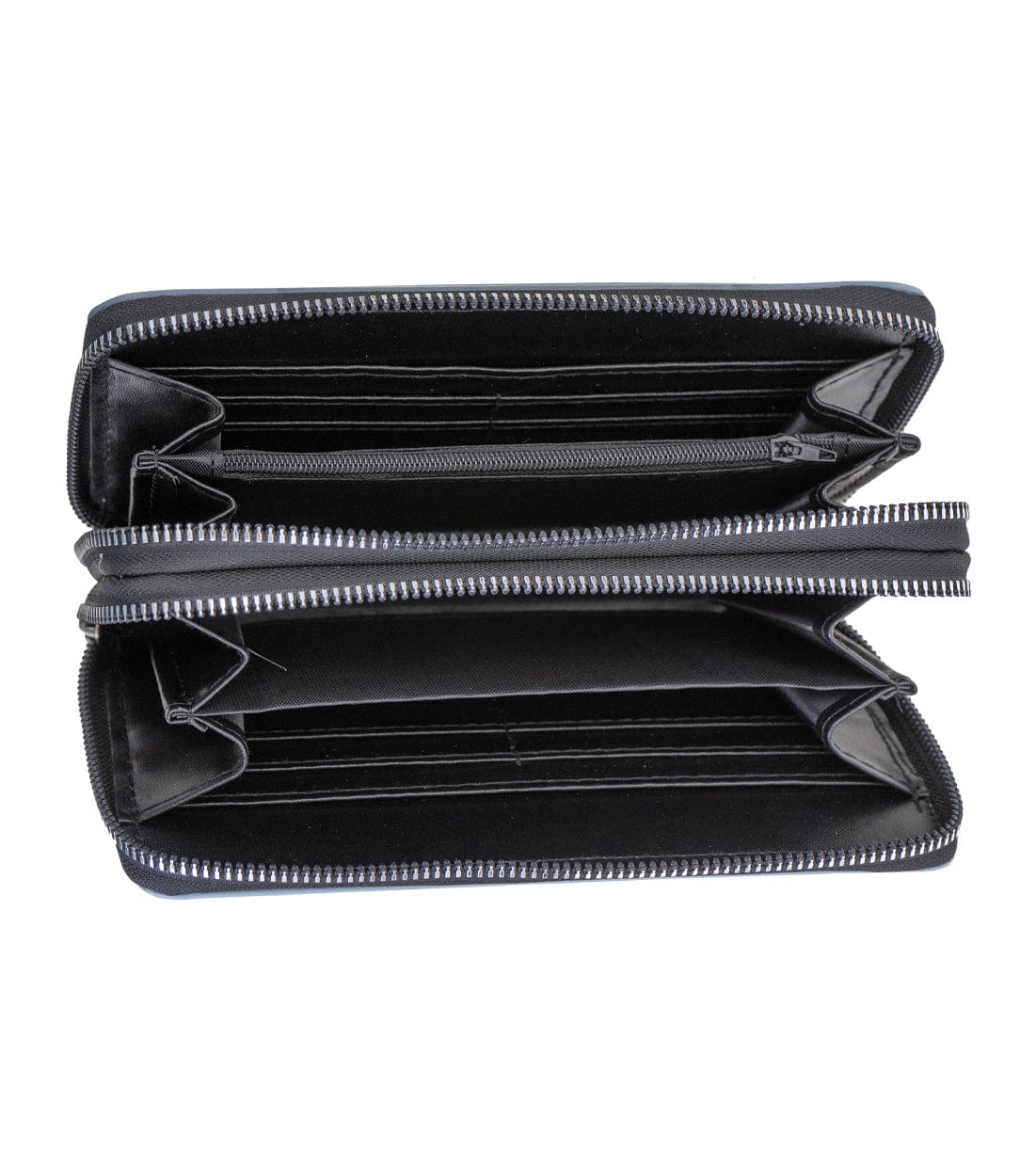 Rebecca & Rifka Smooth Medallion Double Zip Wristlet Wallet