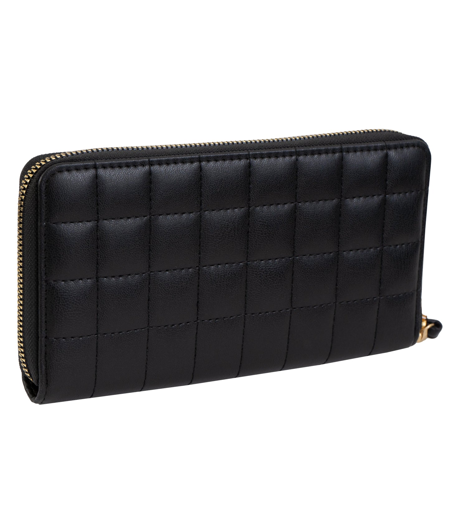 Rebecca & Rifka Smooth Boxed Quilt Medallion Zip Wristlet Wallet