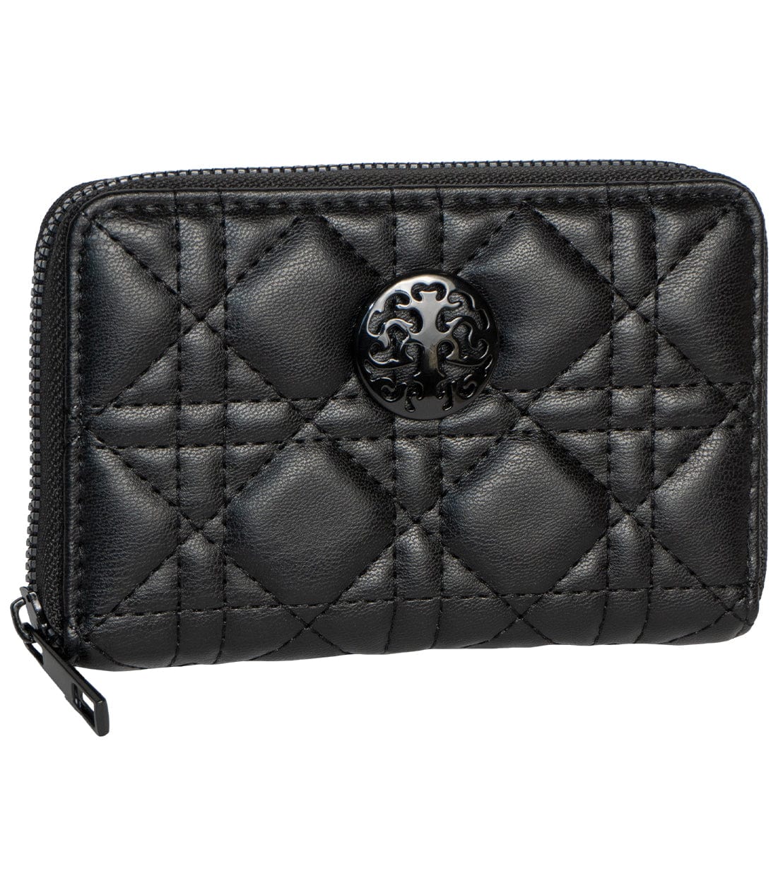 Rebecca & Rifka Smooth Geometric Quilt Medallion Zip Indexer Wallet