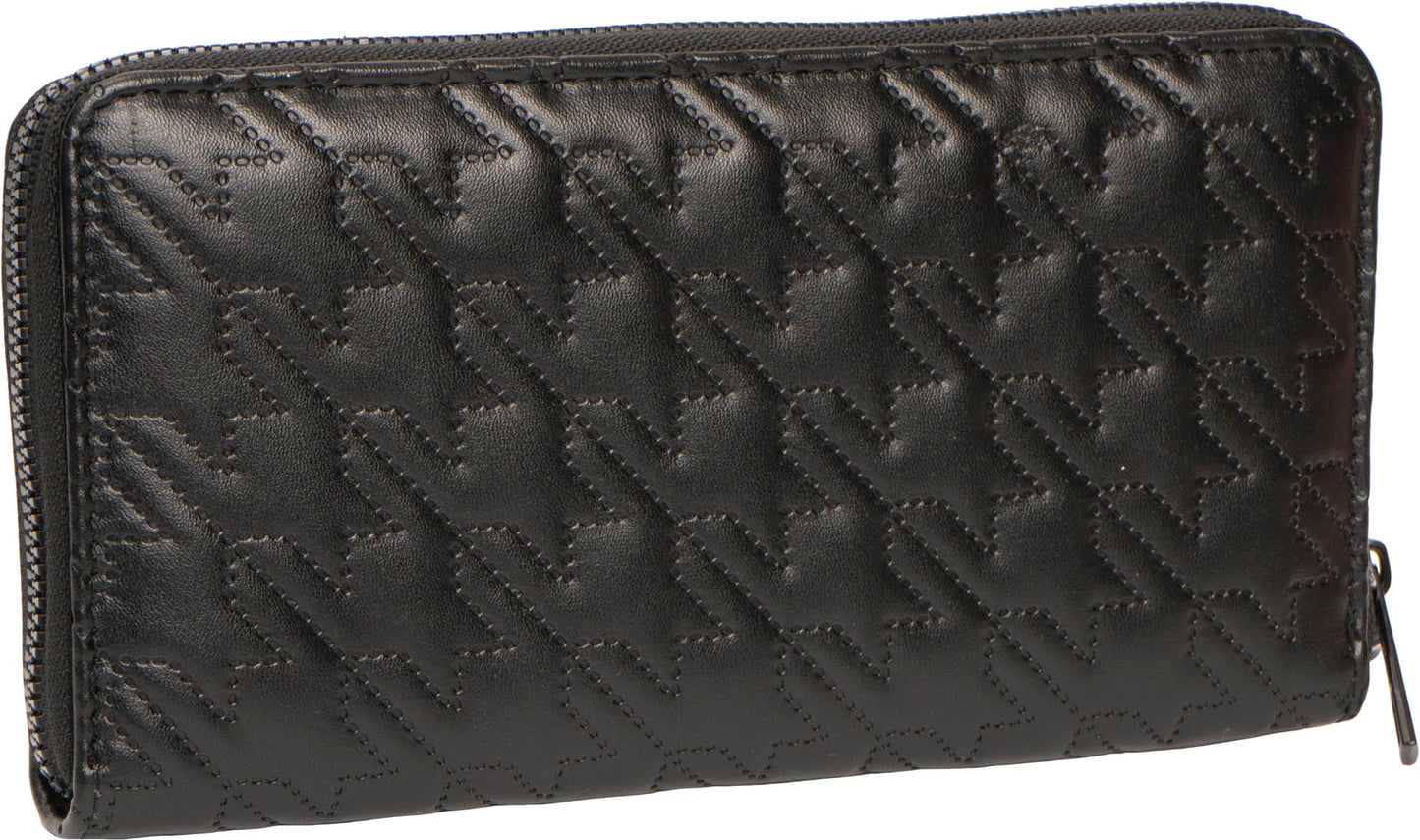 Rebecca & Rifka Smooth Houndstooth Quilt Medallion Zip Wristlet Wallet