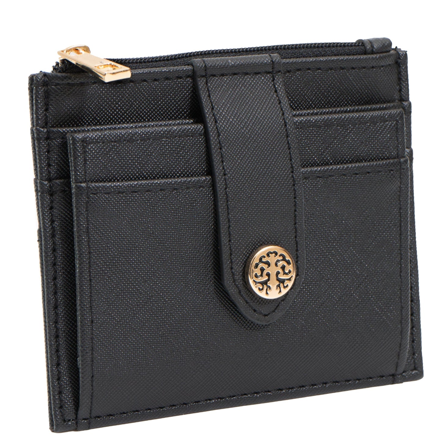 Rebecca & Rifka Saffiano Emblem Snap ID Card Holder