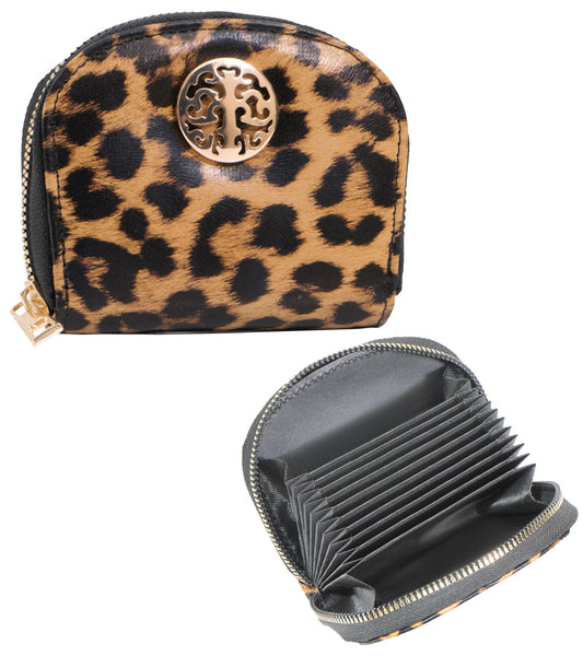 Rebecca & Rifka Round Leopard Print Accordion Wallet