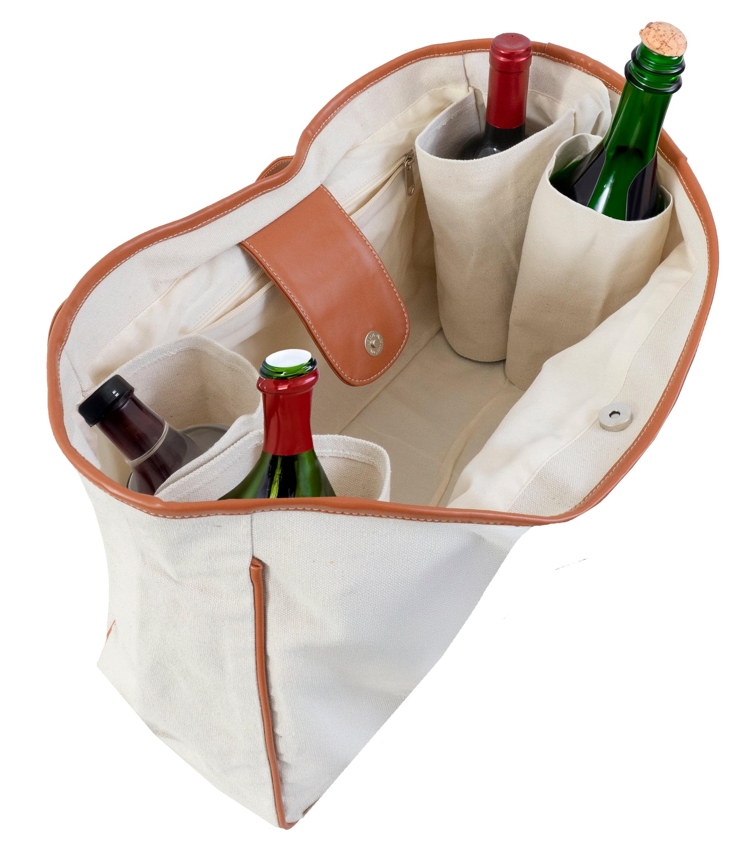 Magid Canvas Wine Tote "WORKING NINE TO WINE"