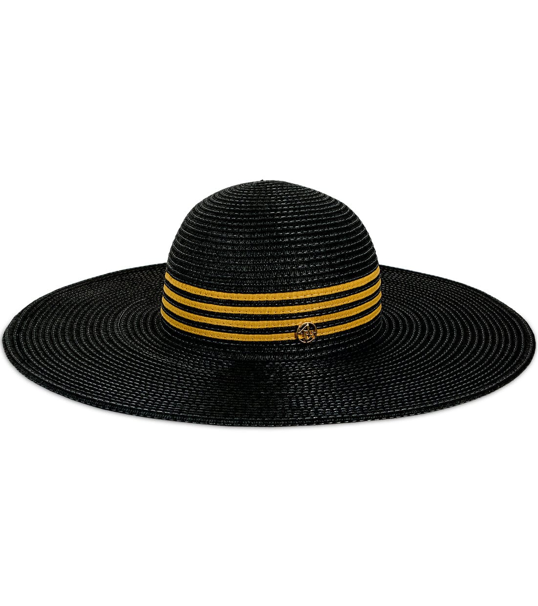 Adrienne Vittadini Striped Crown Straw Floppy