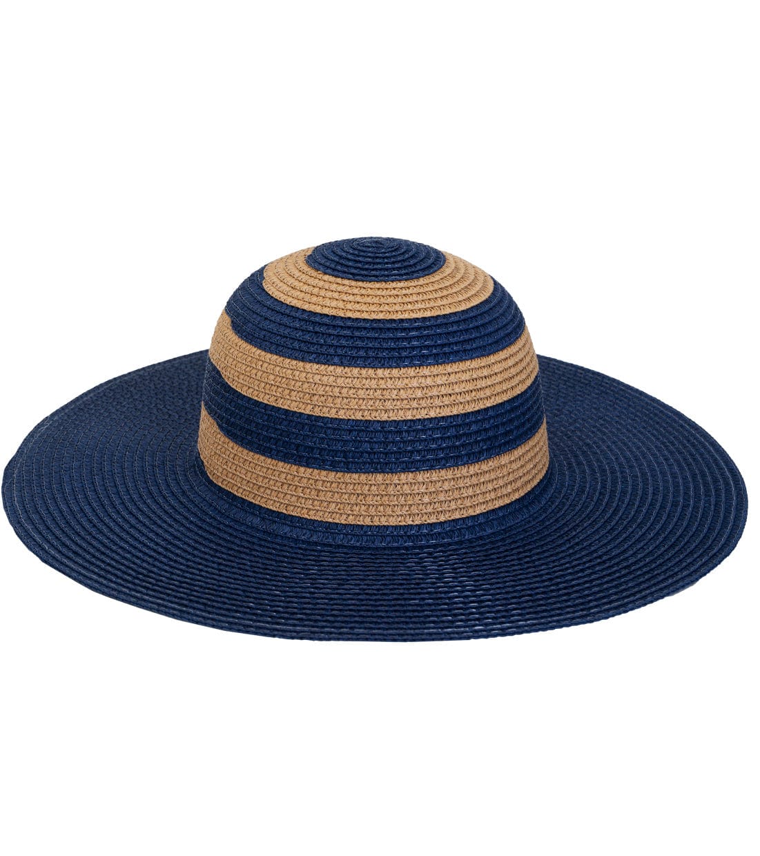Magid Straw Striped Color Block Floppy Sun Hat