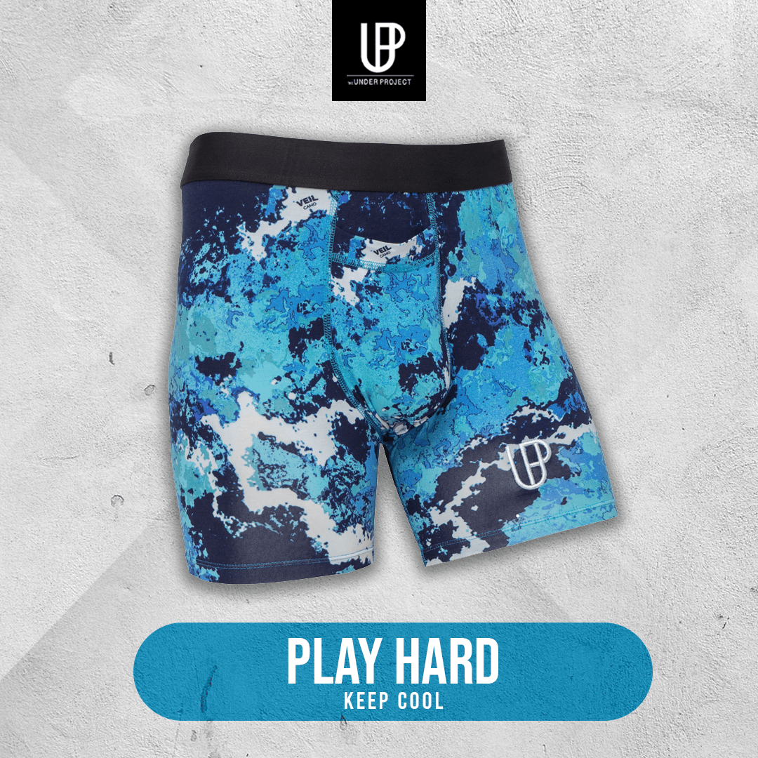 Veil Camo x UP Boxers Aqueous Blue Camo Print Modal Boxer Brief