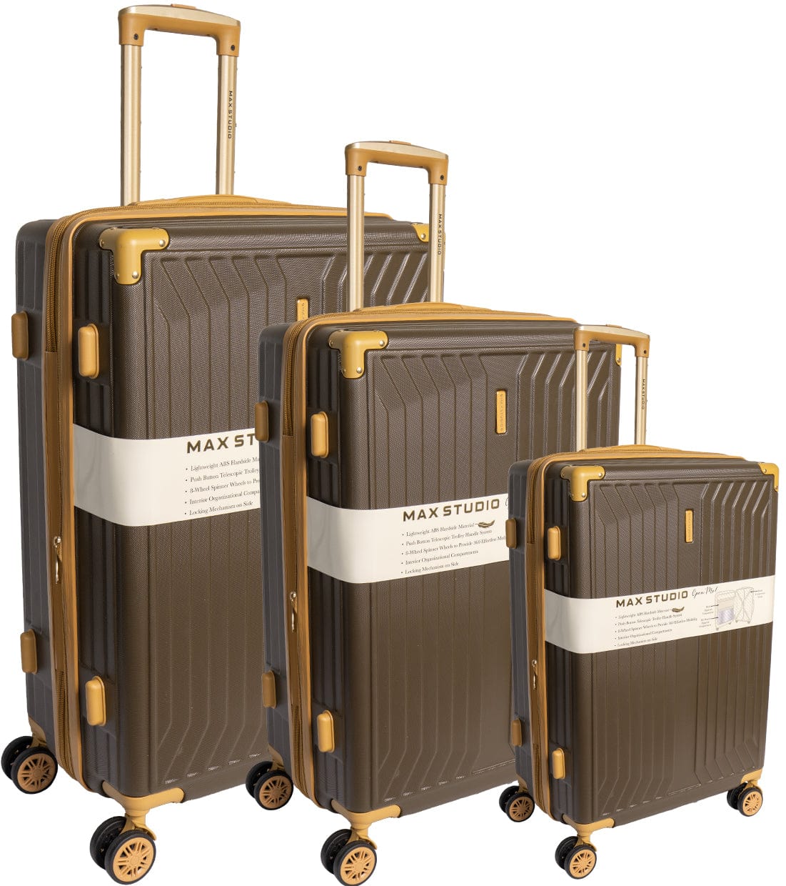 Max Studio The Edin ABS 3-Piece Hard Sided Luggage Set