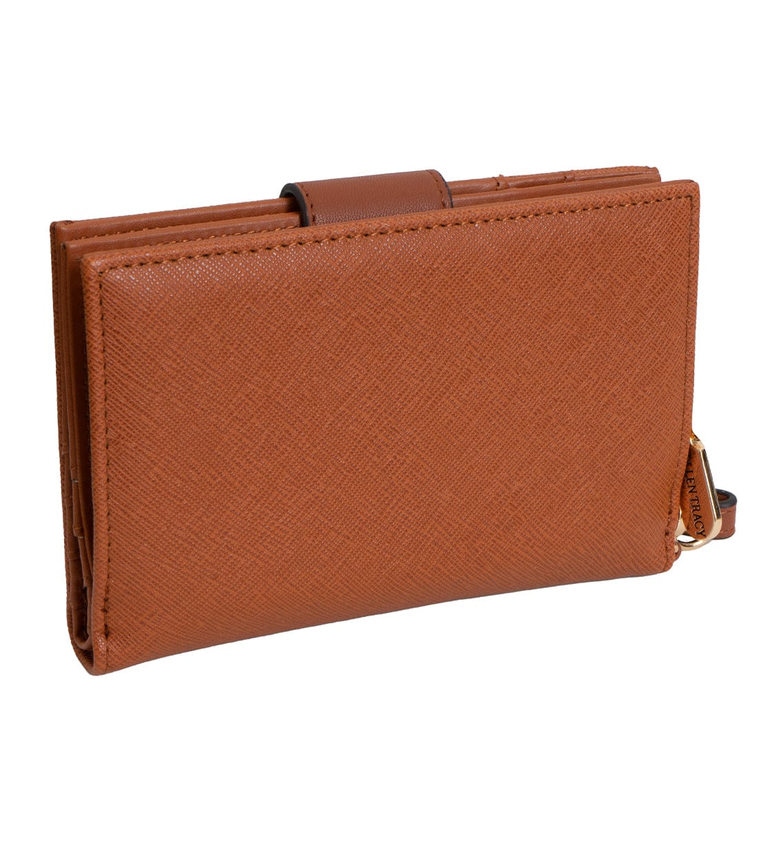 Ellen Tracy Double Compartment Saffiano Zip Around Indexer Wallet