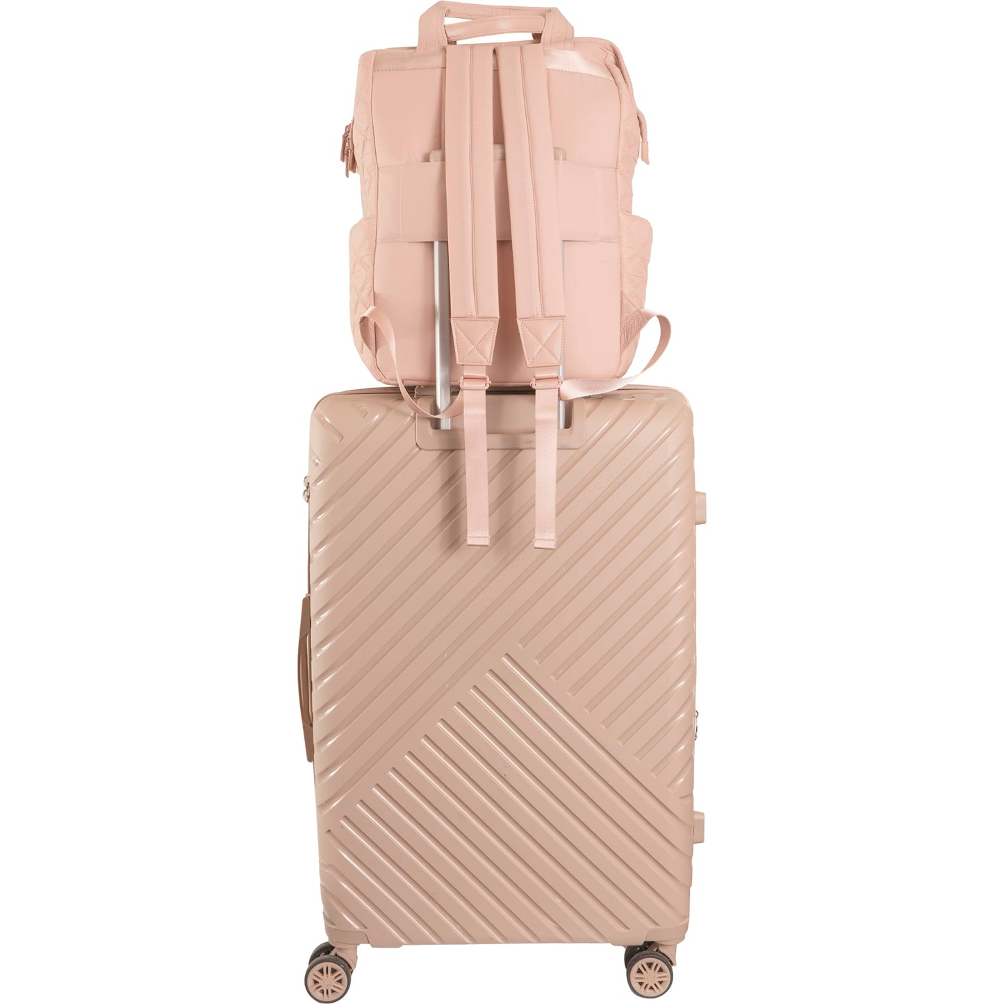 Joan & David Diamond Quilted Puffer Nylon Square Laptop Backpack