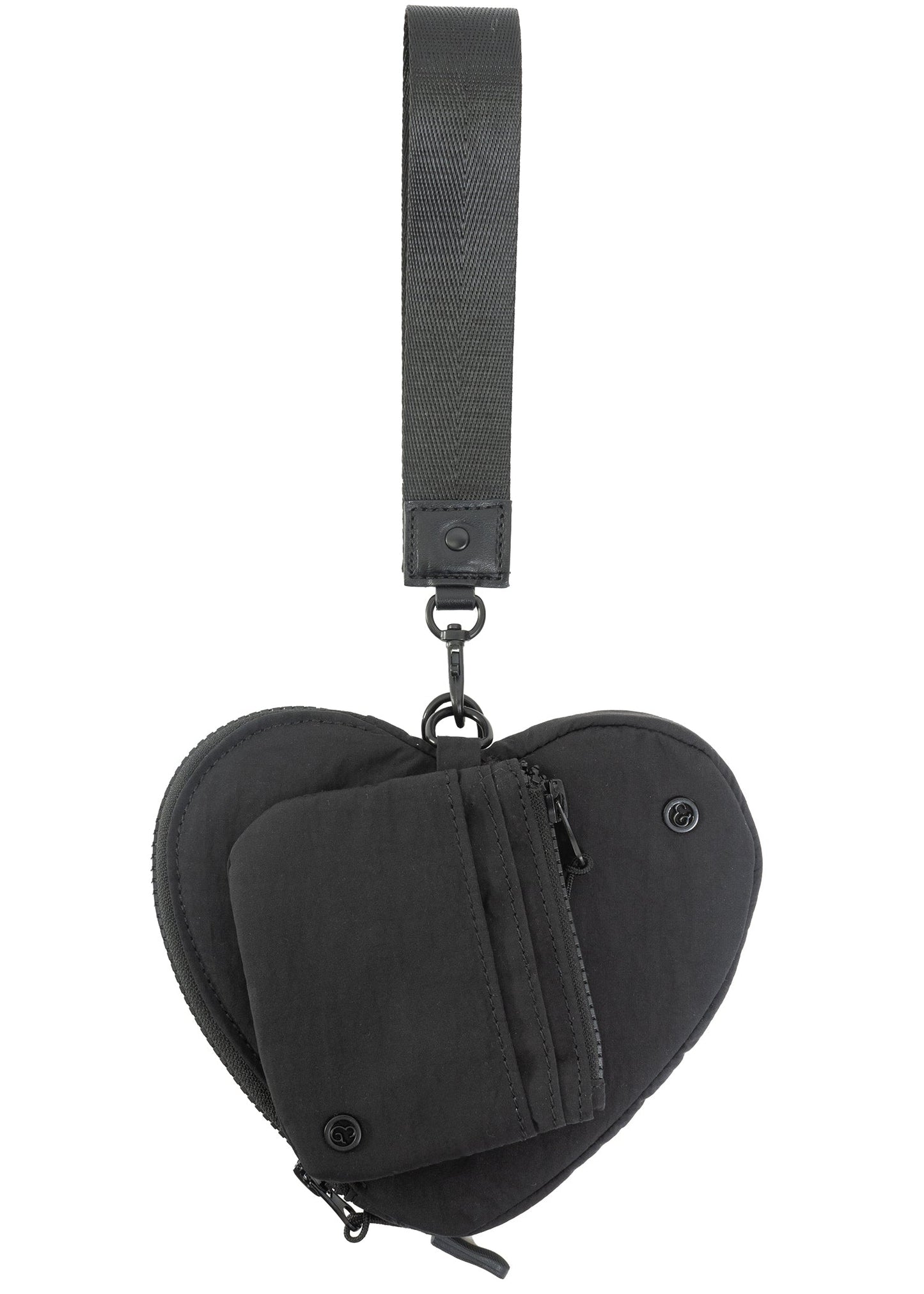 Joan & David The Hold-All Sport Nylon 3 Piece Set Heart Zip Pouch, Card Case & Lanyard Key Chain