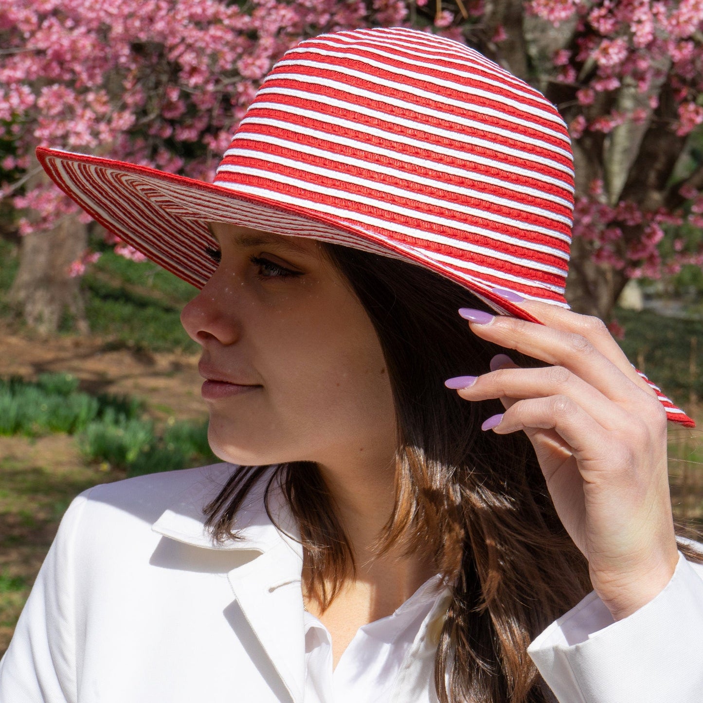 Magid Striped Straw Floppy Hat