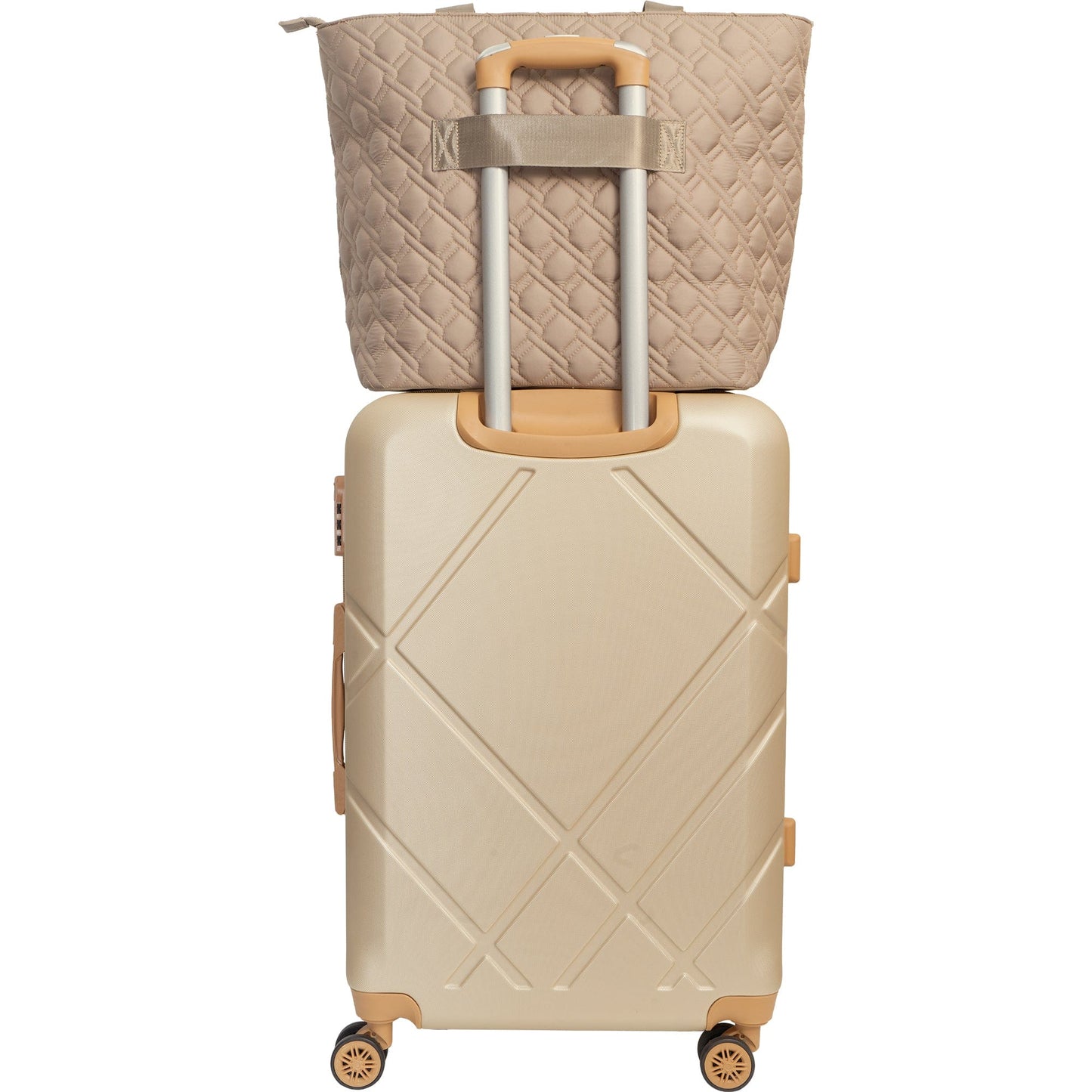 Ellen Tracy 20 Inch Basket Weave Quilted Nylon Large Travel Workbook Tote Bag