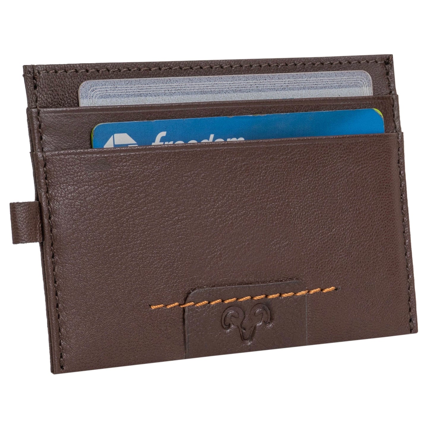 Jack Abrahams Goat Nappa Leather Card Case Minimalist Wallet Black