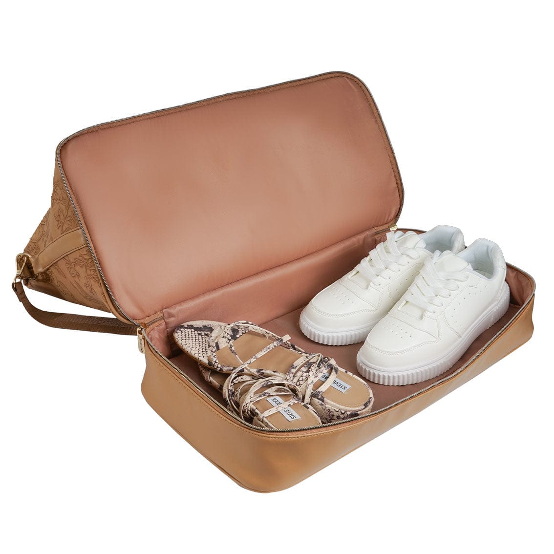 Ellen Tracy 20 Inch Floral Embossed Drop Bottom Duffel