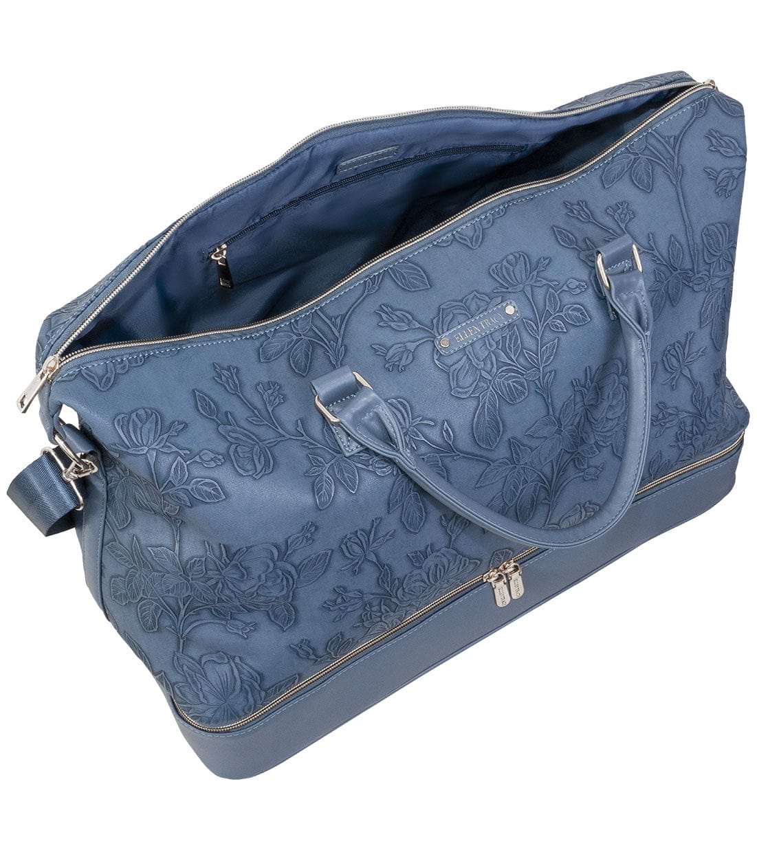 Ellen Tracy 20 Inch Floral Embossed Drop Bottom Duffel