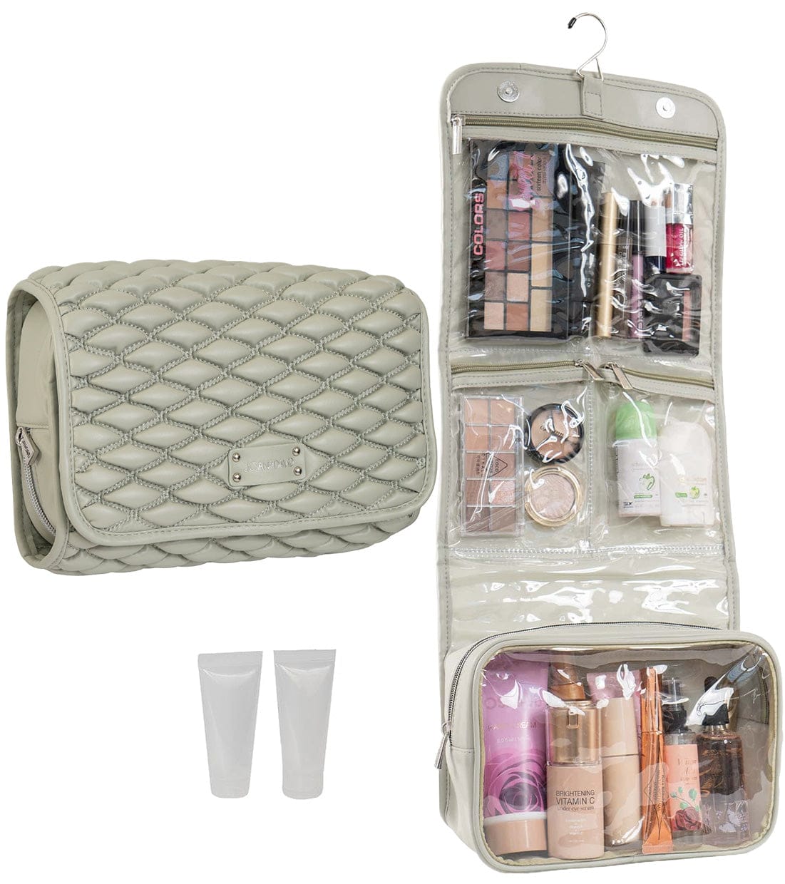 Joan & David The Bubble Quilted Roll Hanging Makeup Toiletry Bag