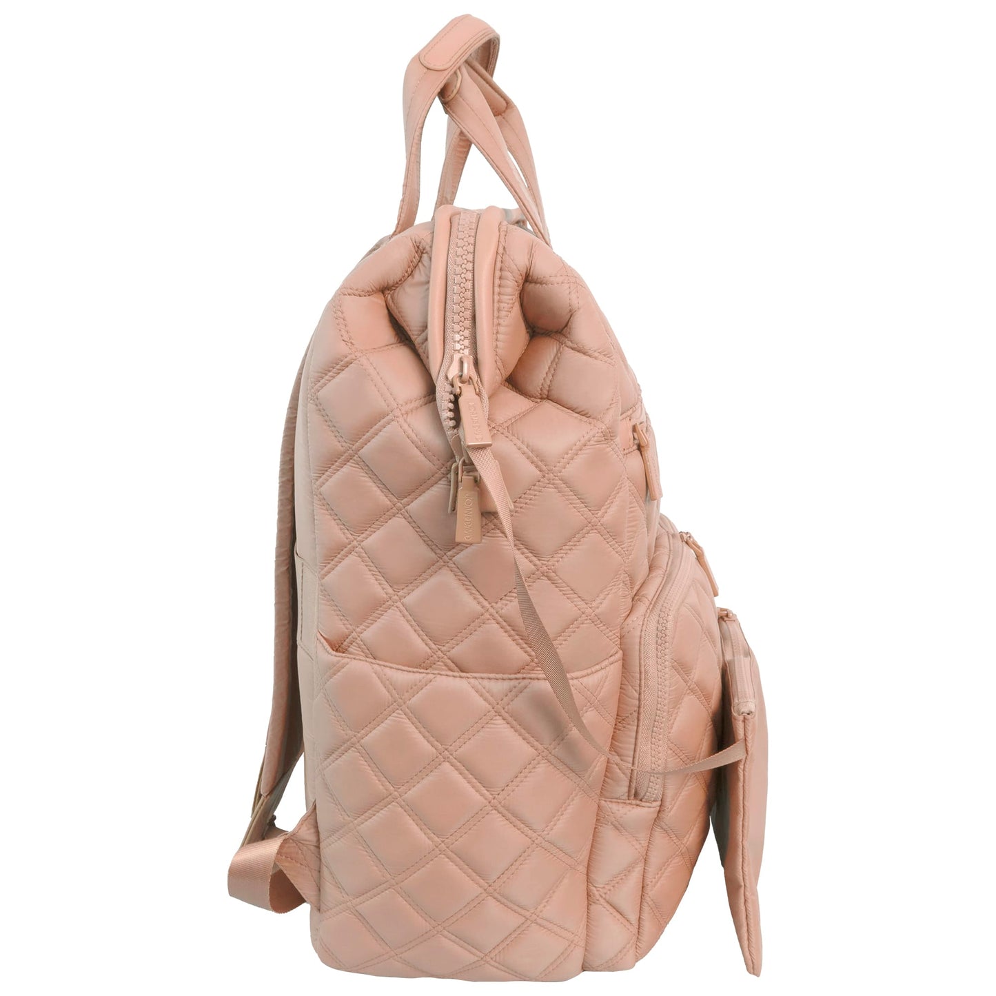 Joan & David Diamond Quilted Puffer Nylon Square Laptop Backpack