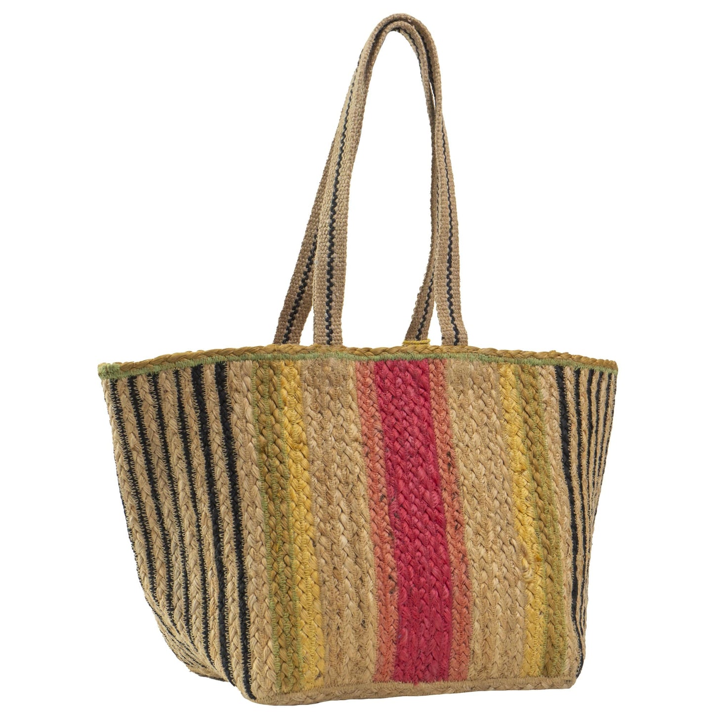Magid Striped Natural Straw Jute Tote