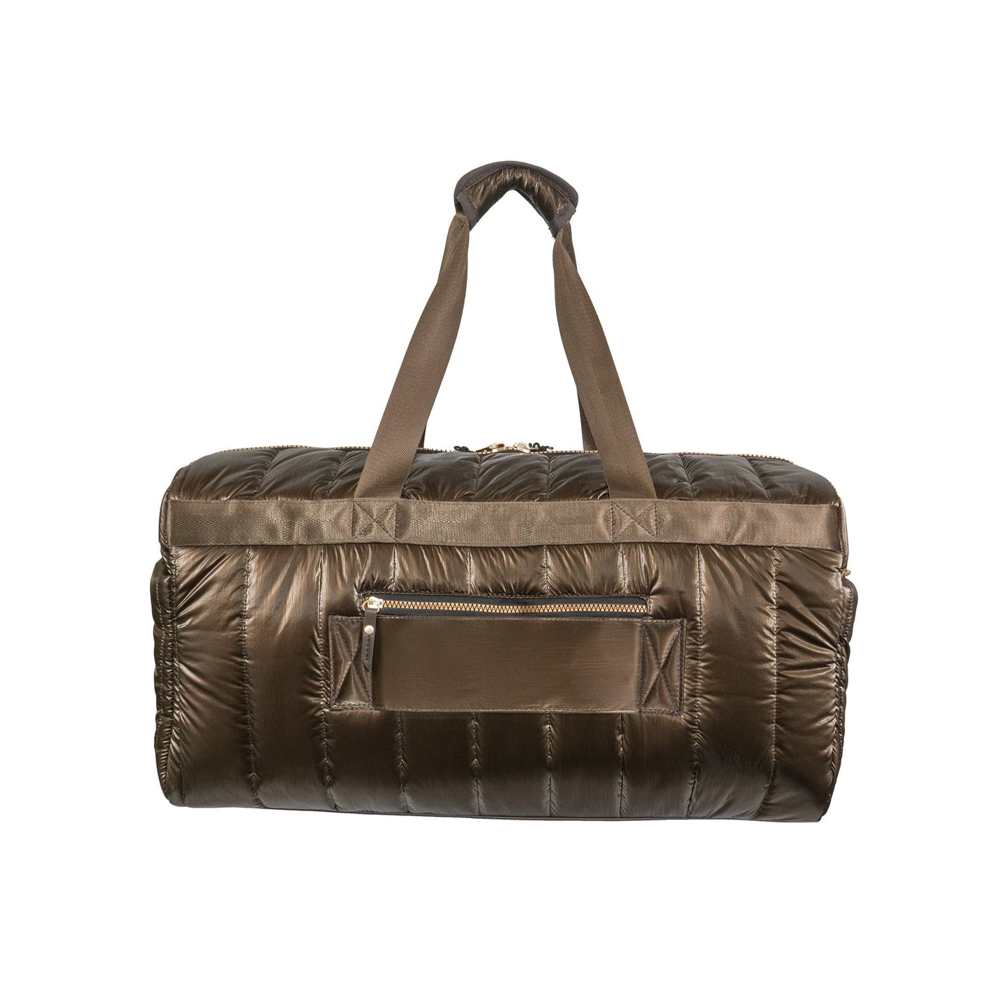 Joan & David 22" Metallic Puffer Tubular Quilted Nylon Travel Weekender Duffel