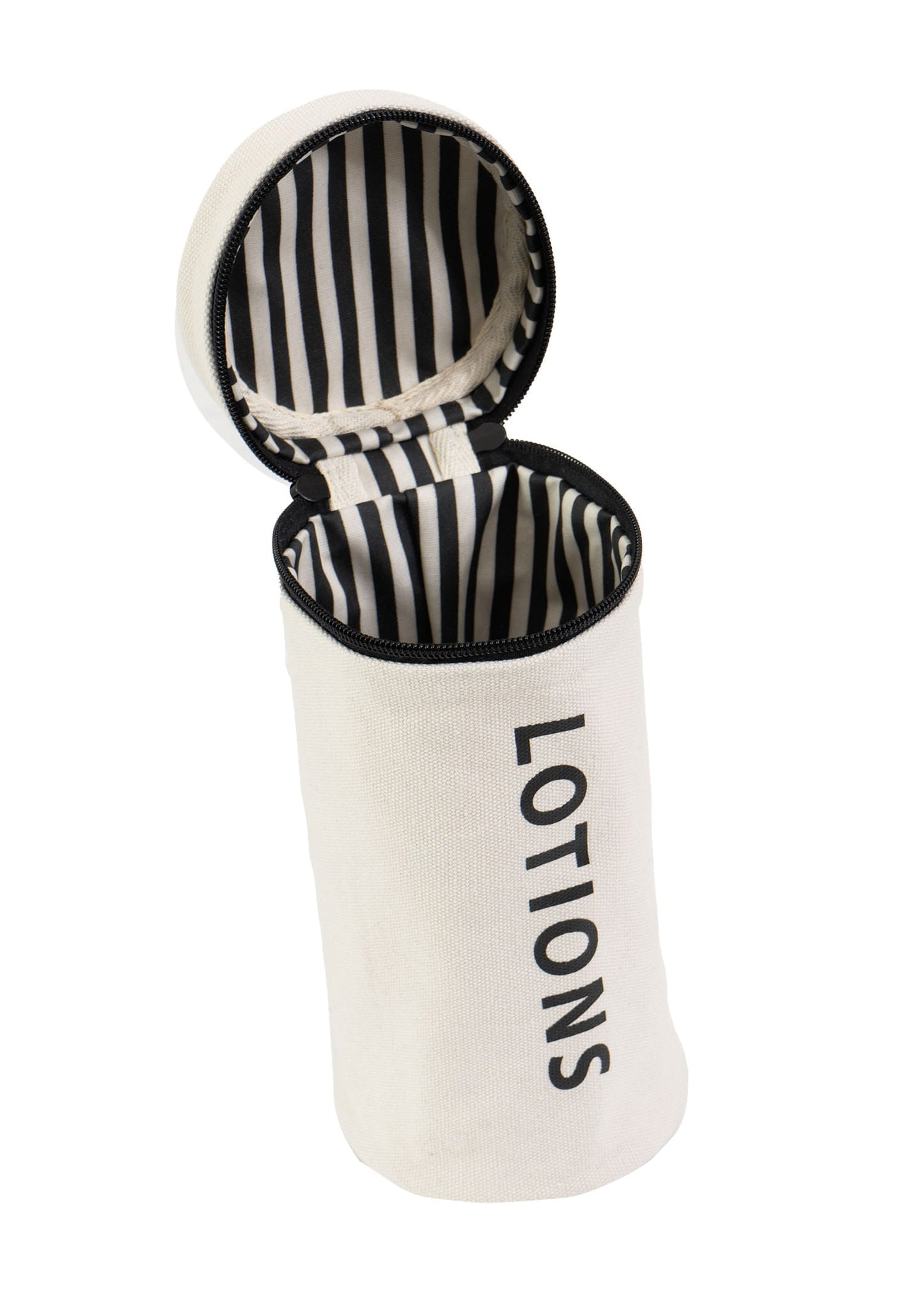 La L'Amour 16 oz Cotton Canvas Top Handle Cylinder Toiletry Lotions Case