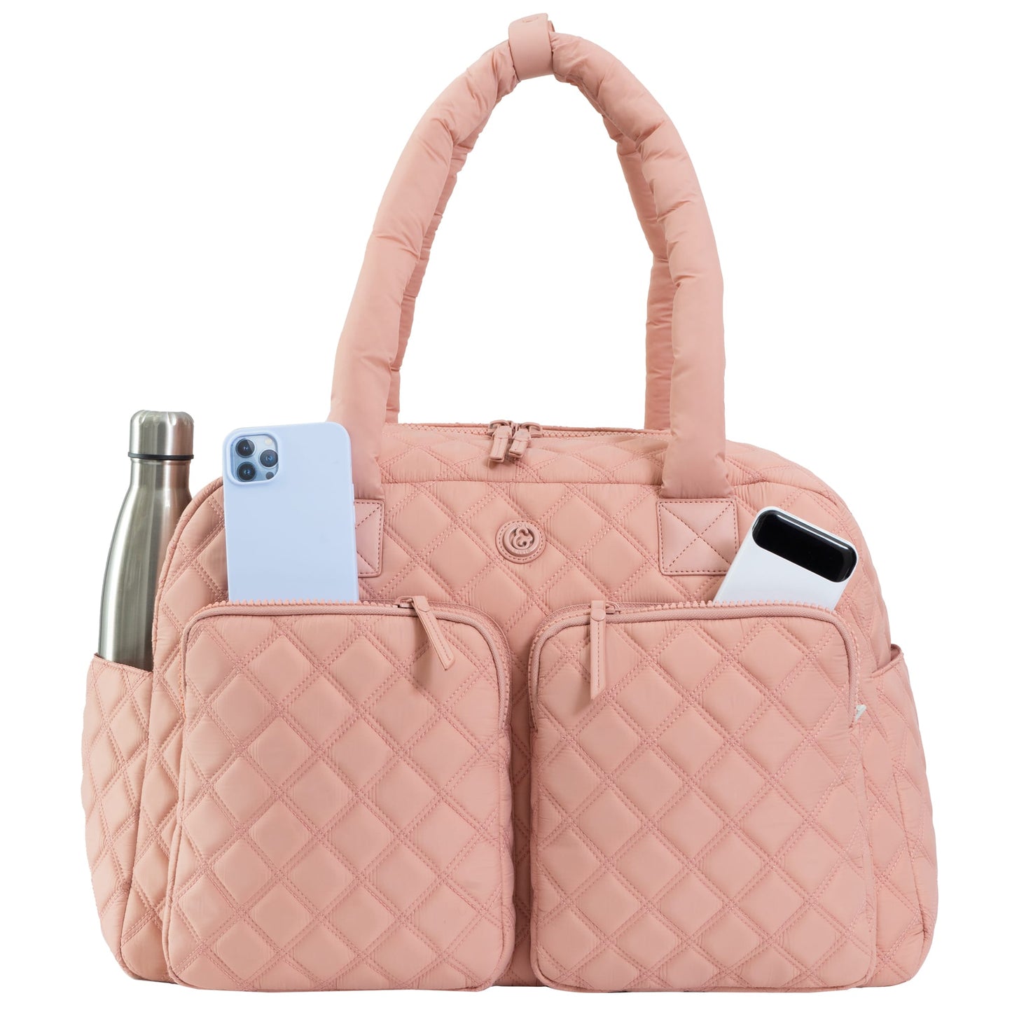 Joan & David Two Pocket Diamond Quilted 22 in. Duffel Bag