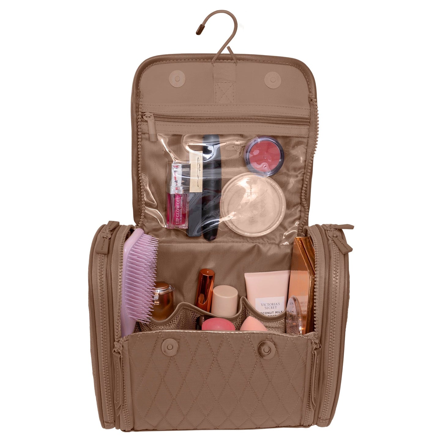 Max Studio Diamond Quilted Nylon Hanging Toiletry Bag