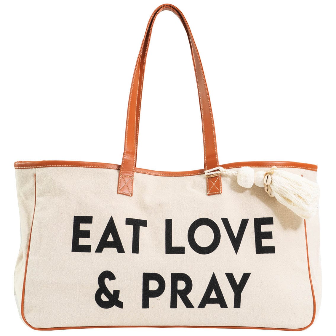 Magid Canvas Slogan Tote "EAT LOVE & PRAY"