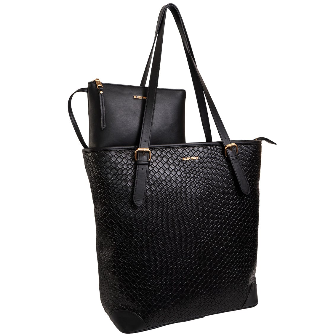 Ellen Tracy 18 Inch Croco Large Travel Workbook Tote Bag