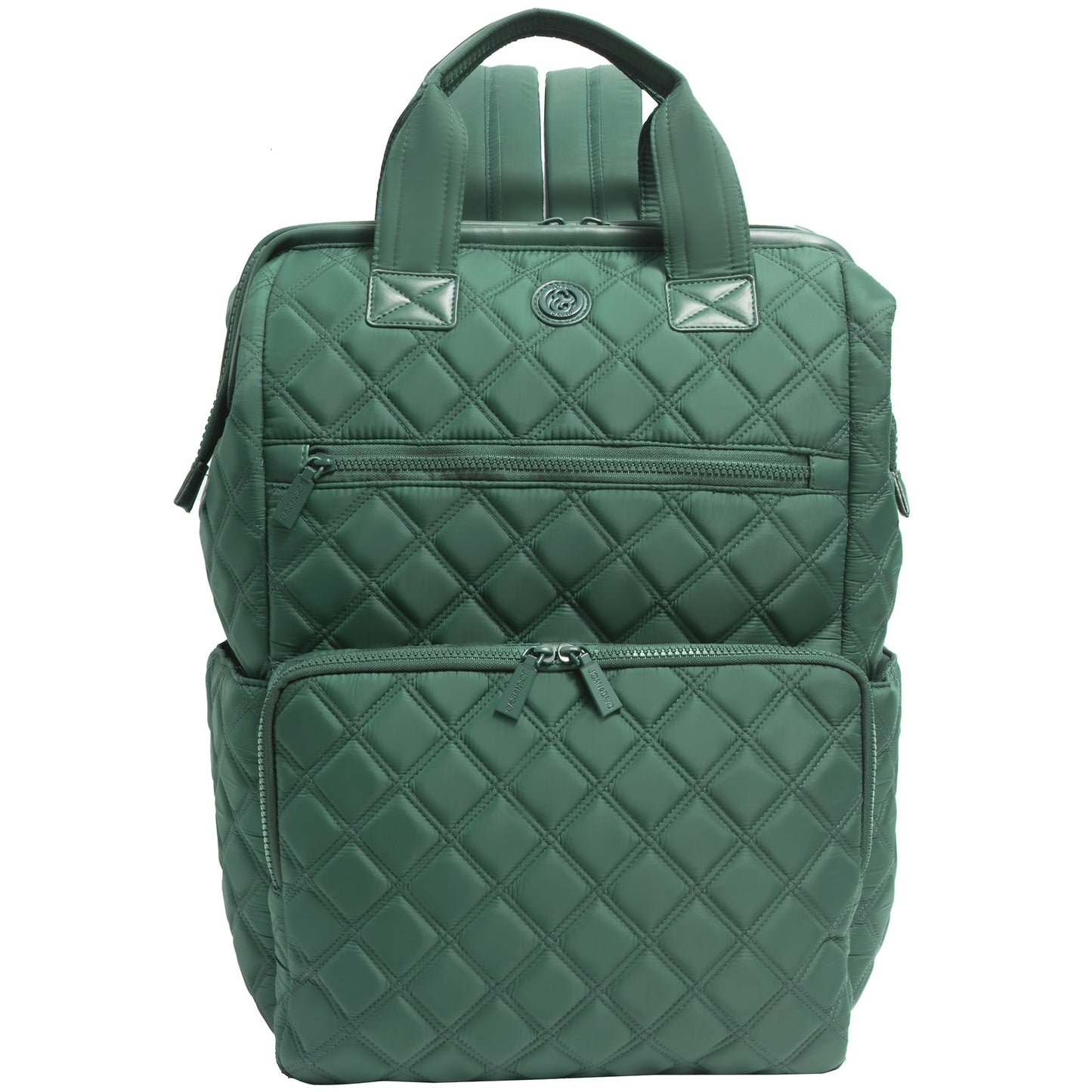 Joan & David Diamond Quilted Puffer Nylon Square Laptop Backpack
