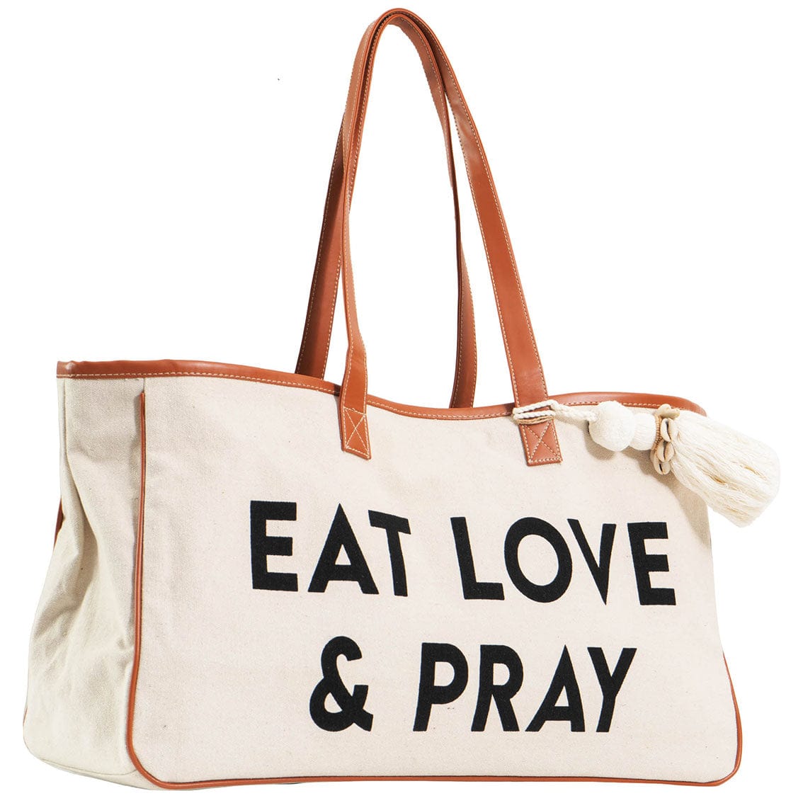 Magid Canvas Slogan Tote "EAT LOVE & PRAY"