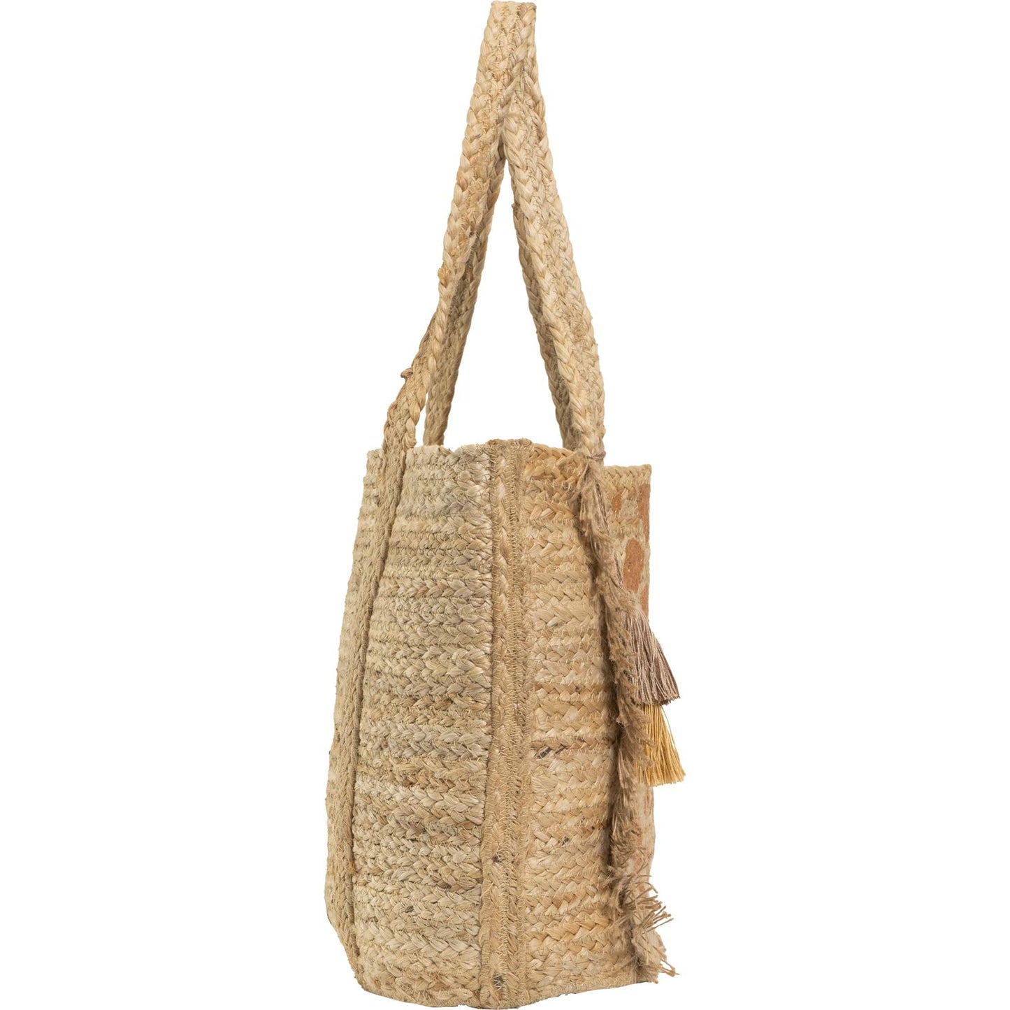 Magid Metallic Leopard Print Natural Straw Jute Tote