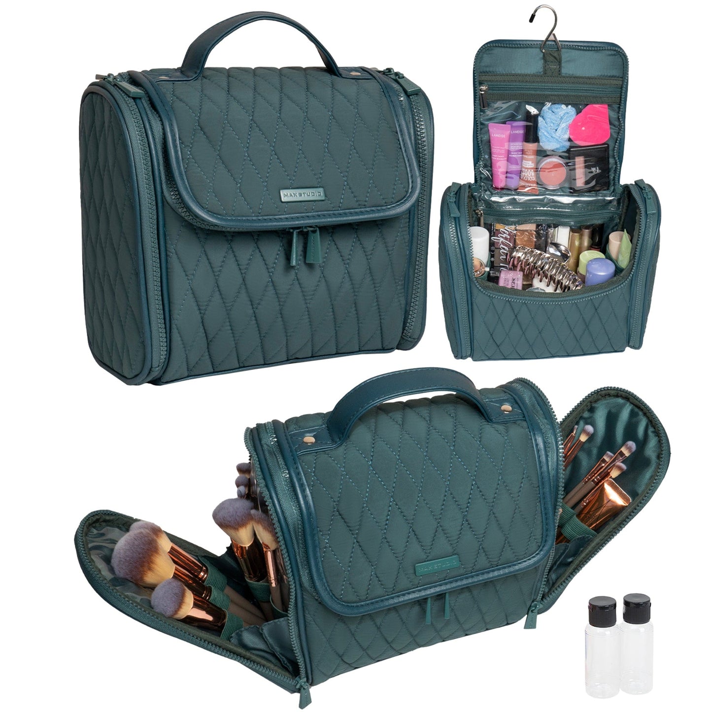 Max Studio Diamond Quilted Nylon Hanging Toiletry Bag